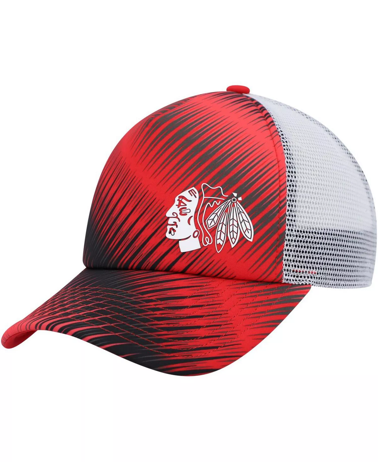 Women's Red, White Chicago Blackhawks Graphic Foam Trucker Snapback Hat - Red, White - OSFM