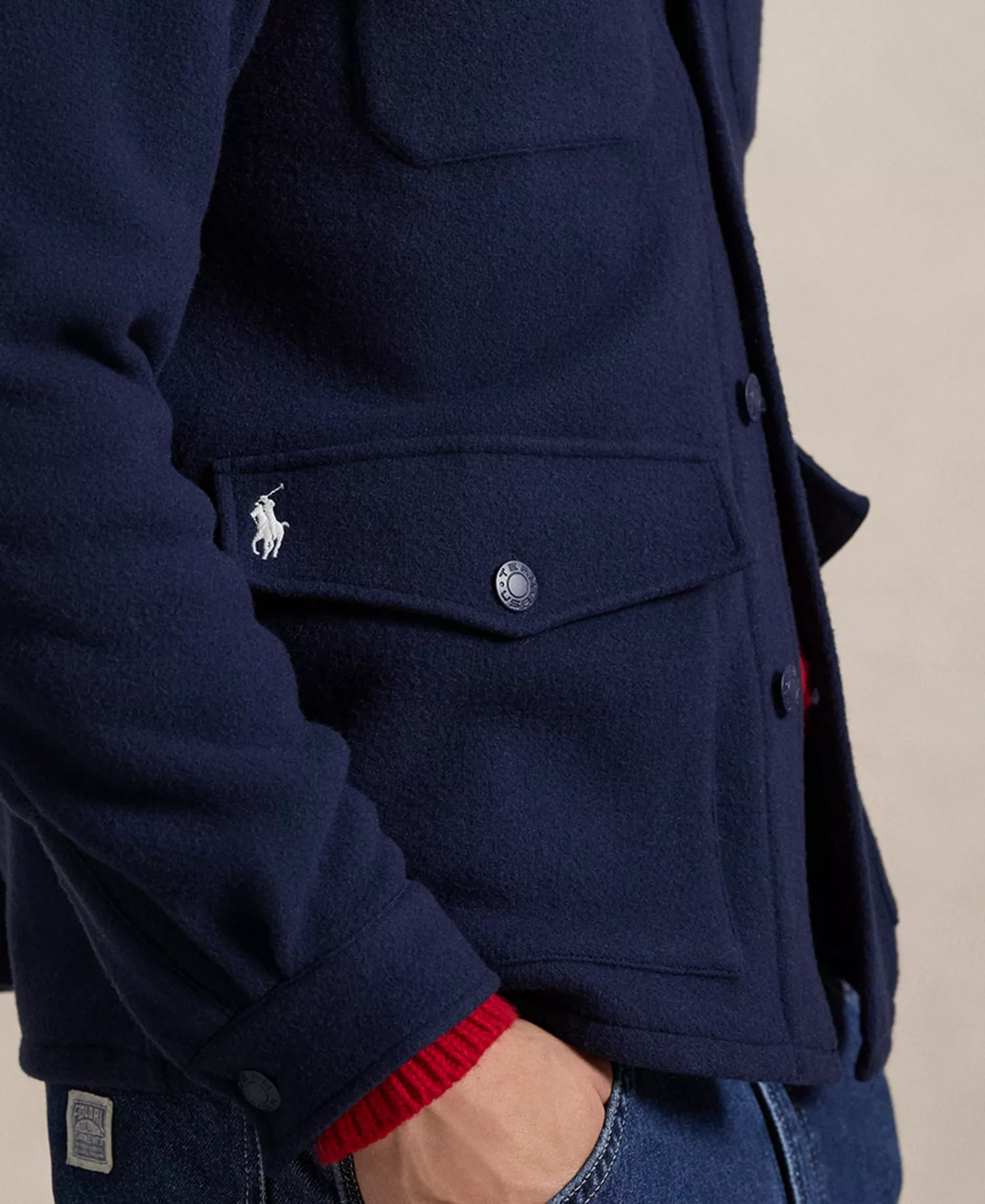 Men's Team USA Wool-Blend Shirt Jacket - Refined Navy - L