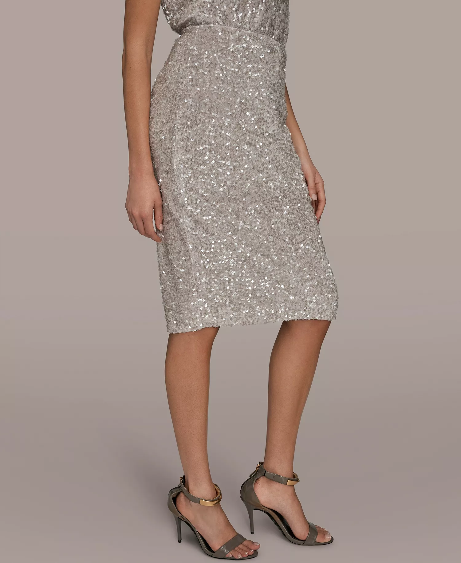 Women's Sequin Detail Top and Sequin Detail Midi Skirt - Vapor - L