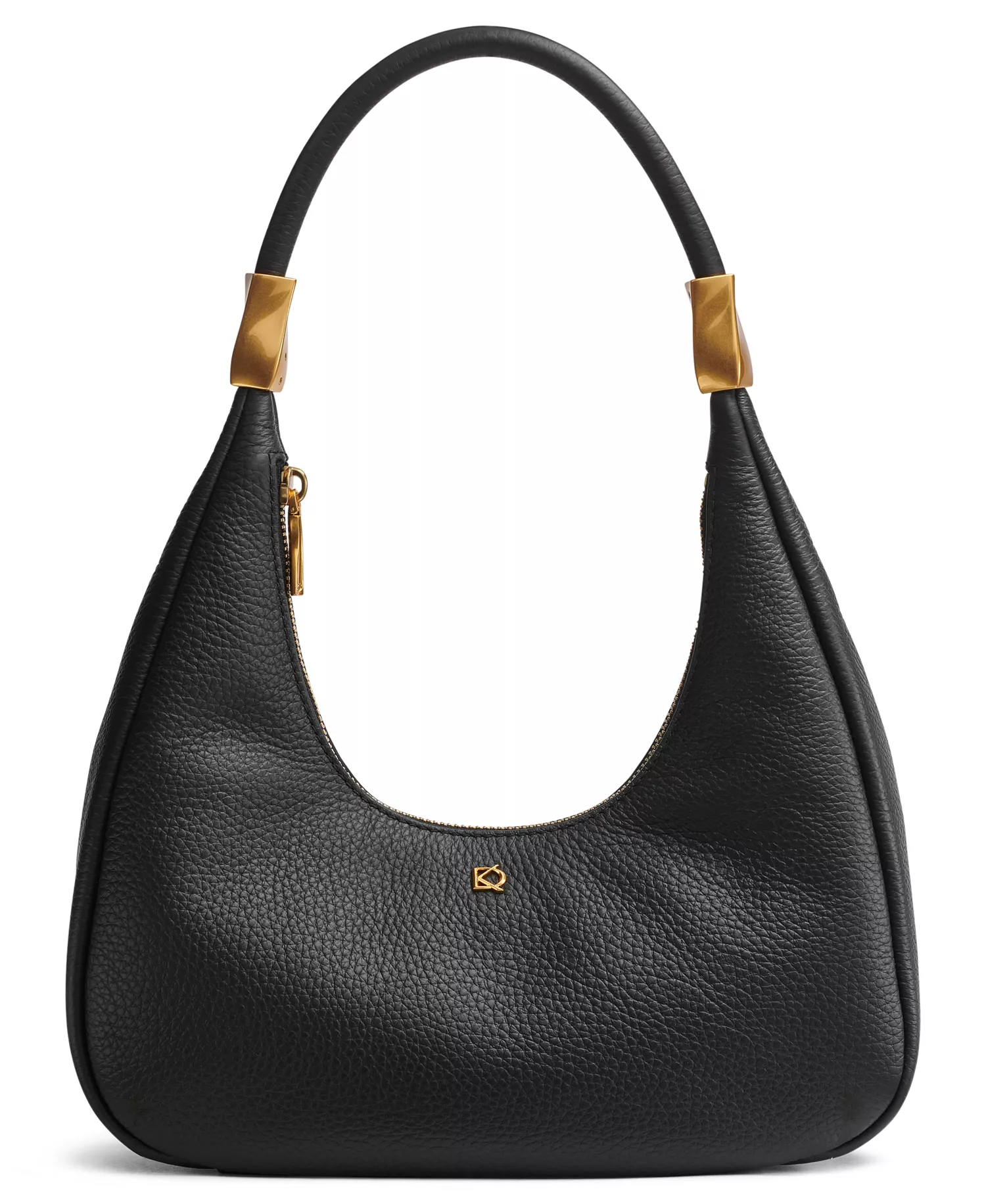 Quogue Leather Small Hobo Shoulder - Black/Gold - NO SIZE