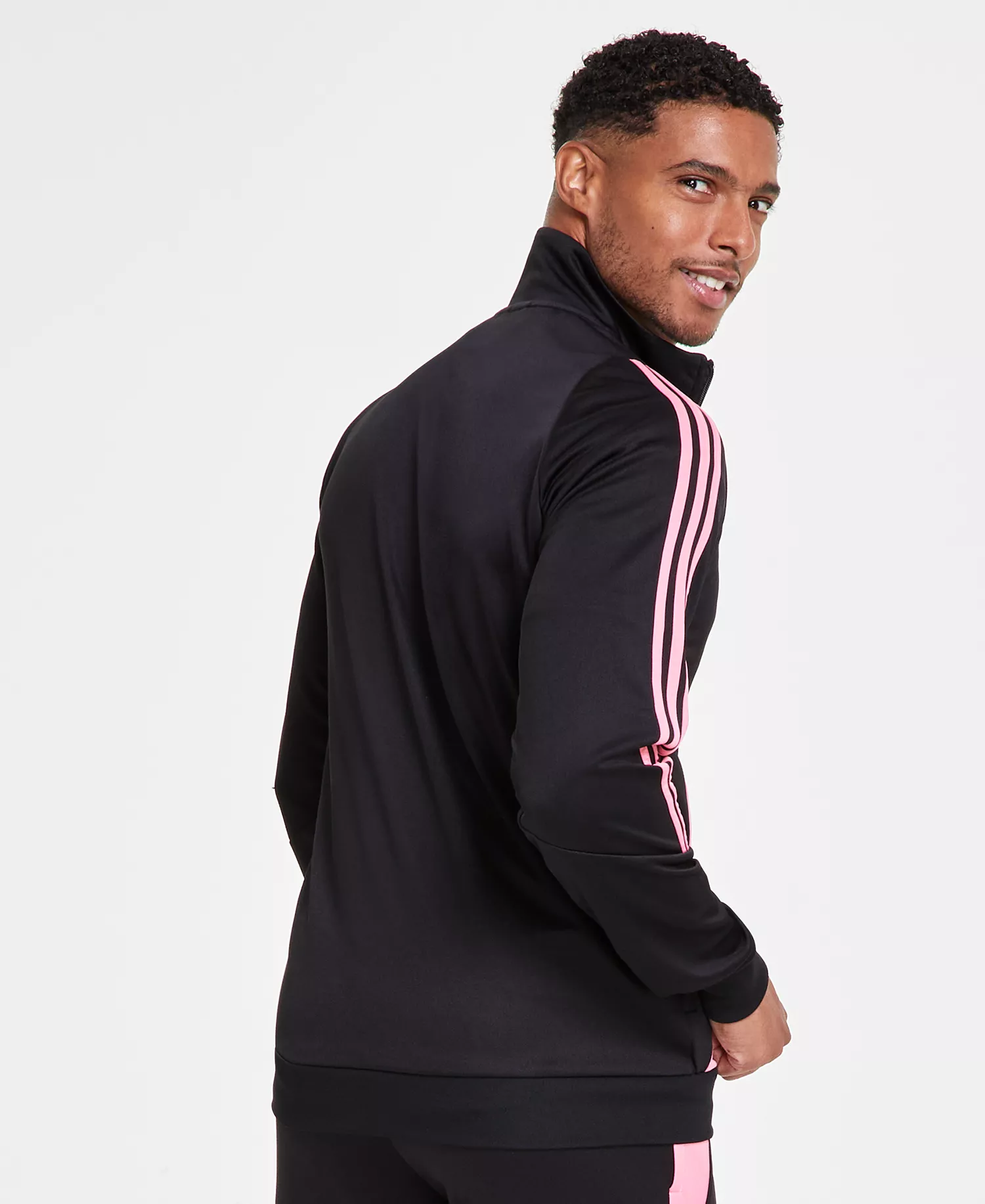 Men's Tiro 24 Slim-Fit Performance 3-Stripes Track Jacket - Black/pink - 2XL
