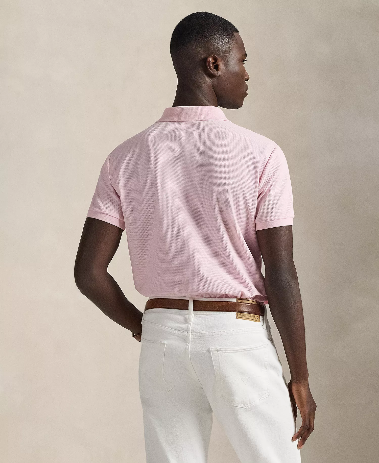 Custom Slim Fit Honeycomb-Mesh Polo - Bath Pink - 2XL