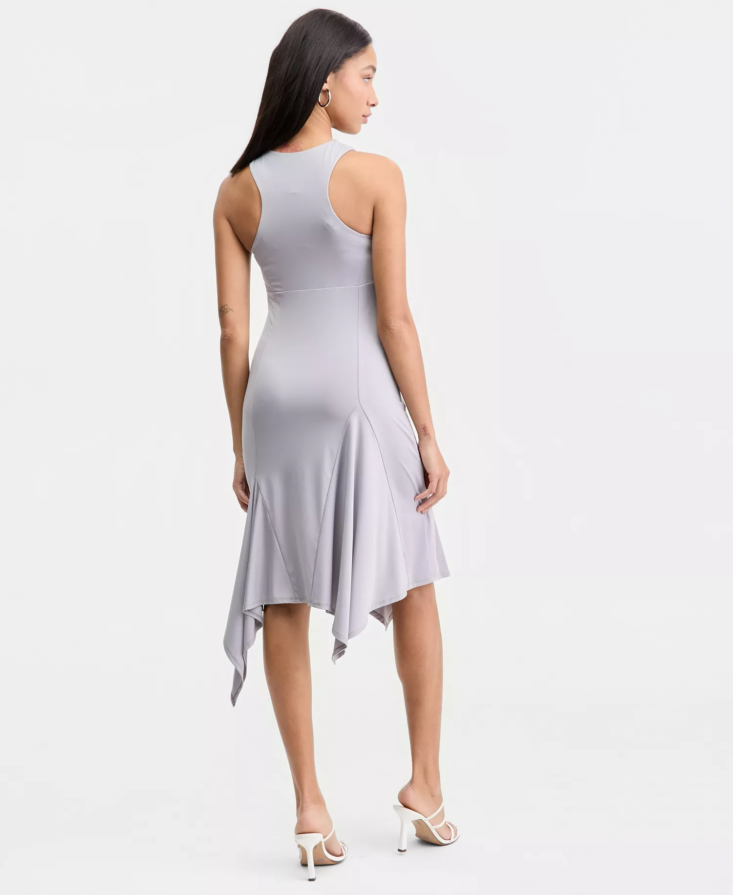 Women's Handkerchief-Hem Sleeveless Dress, Macy's Exclusive - Cloud Grey - L