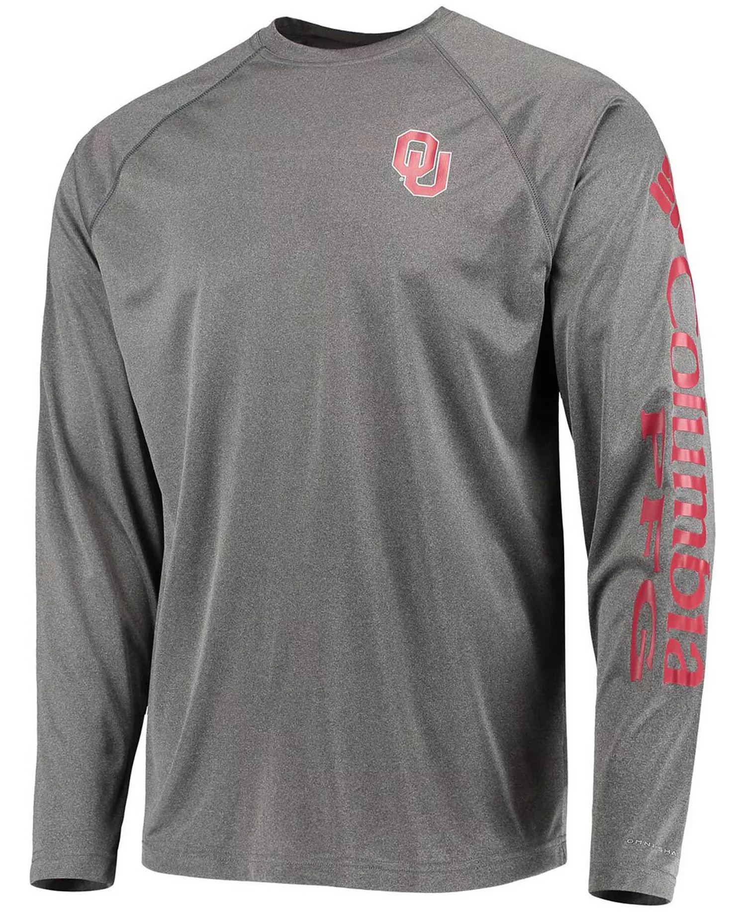 Men's Charcoal Oklahoma Sooners PFG Terminal Tackle Omni-Shade Long Sleeve T-shirt - Charcoal - L