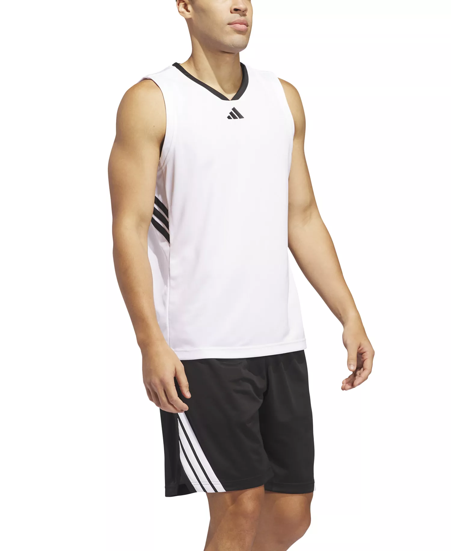 Men's Three-Stripes Legends Basketball Shorts 5" - Black/whit - L