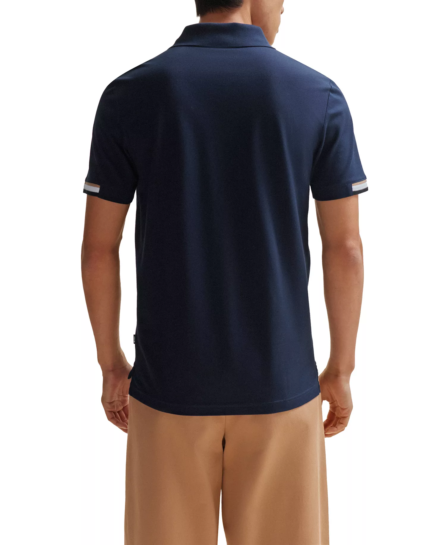 Men's Regular-Fit Rubberized Logo Polo Shirt - Dark Blue - L