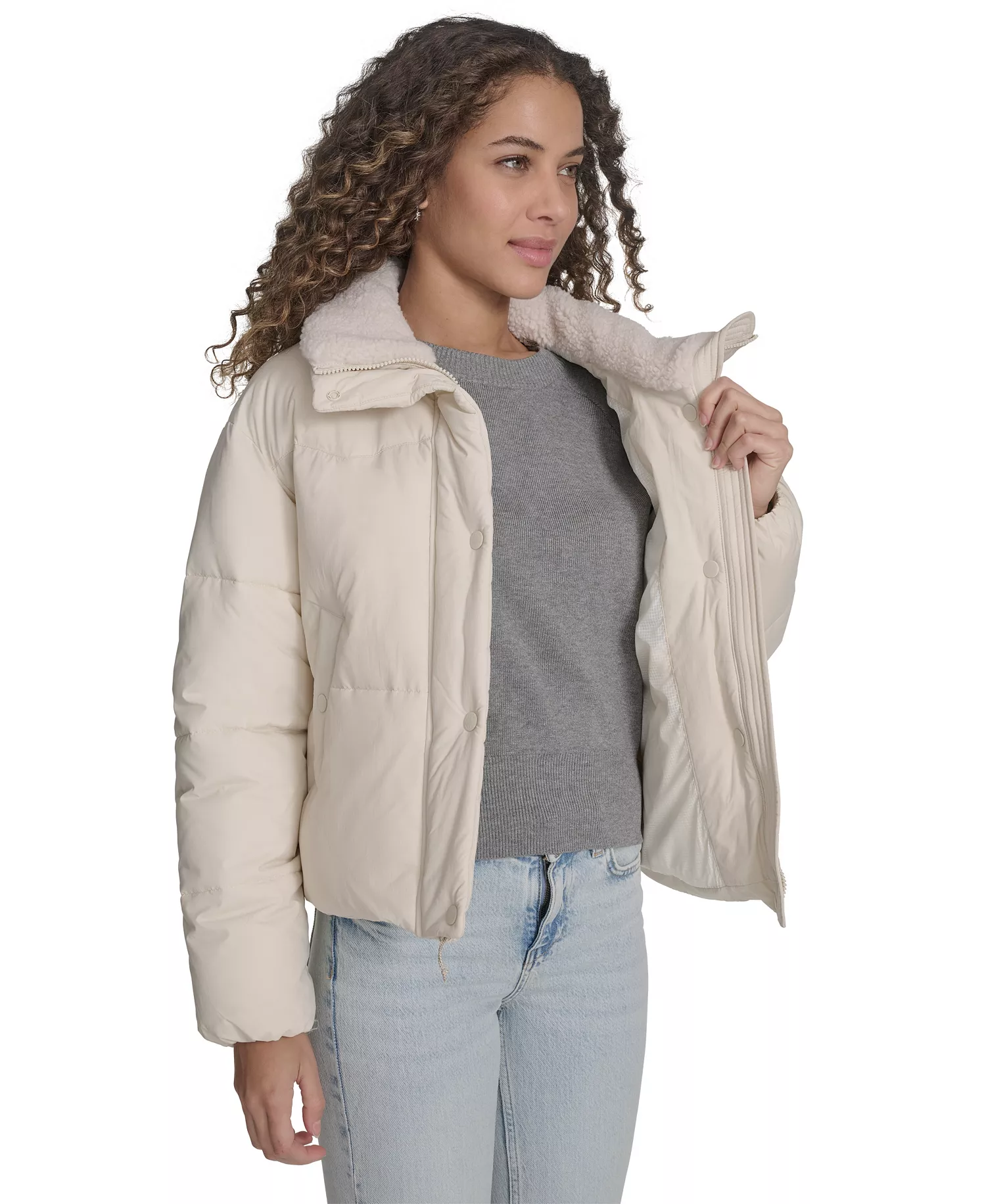 Women's Regular Western Puffer Jacket - Almond Milk - L