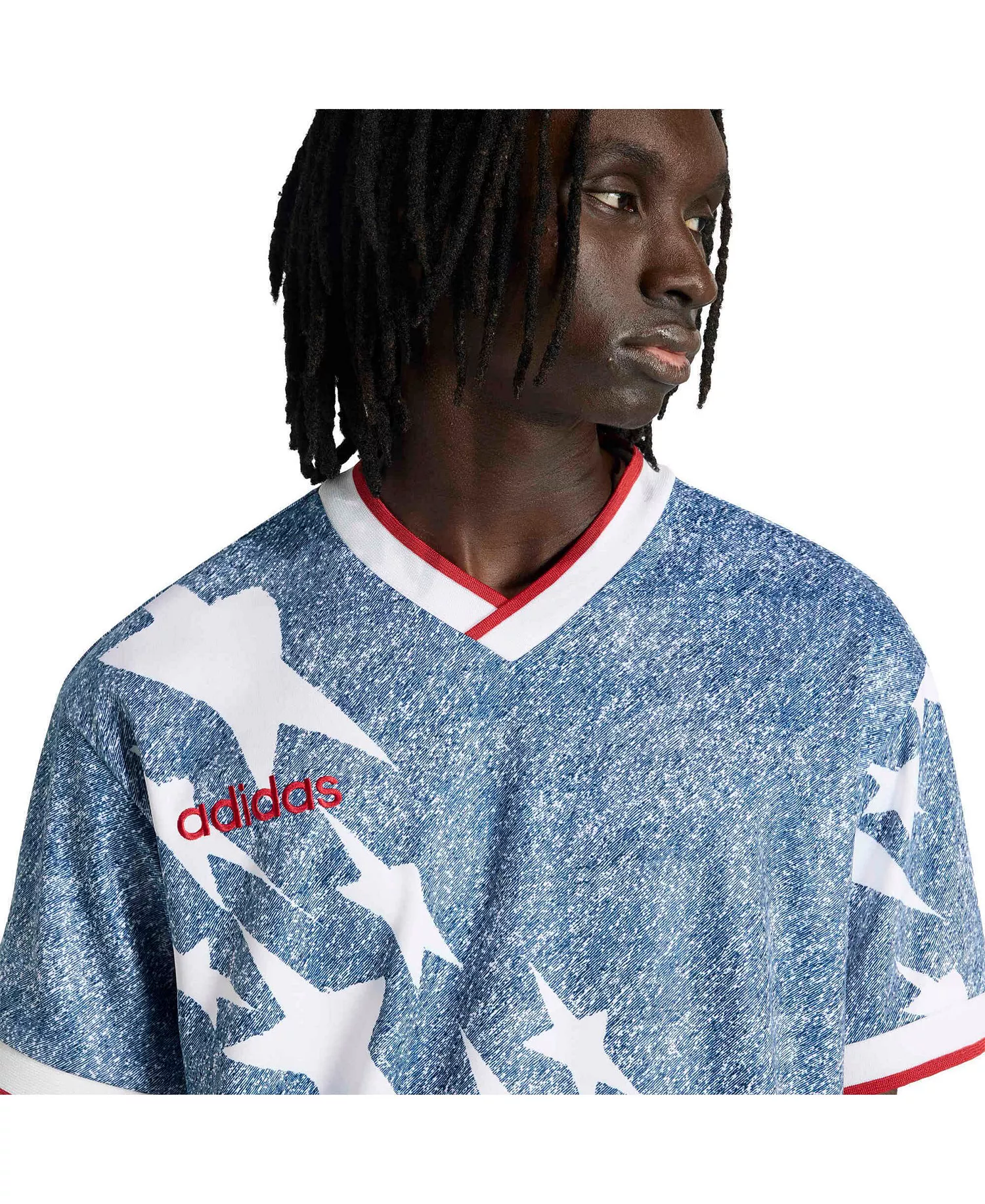 Men's Blue USA Soccer 1994 Denim Graphic Fashion Jersey - White - 3XL
