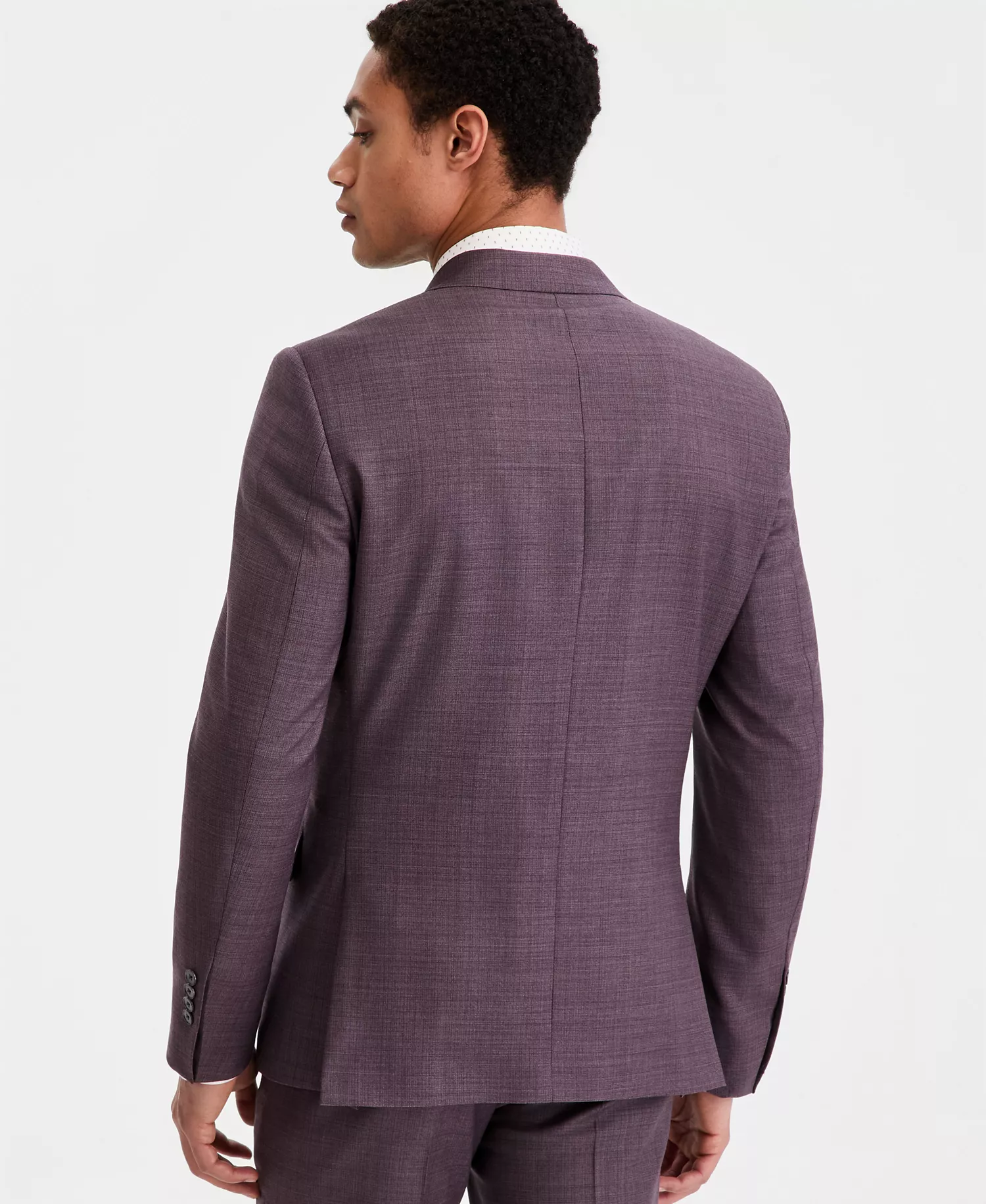 Men's Slim-Fit Wool-Blend Suit Separates Jacket - Purple - 36R