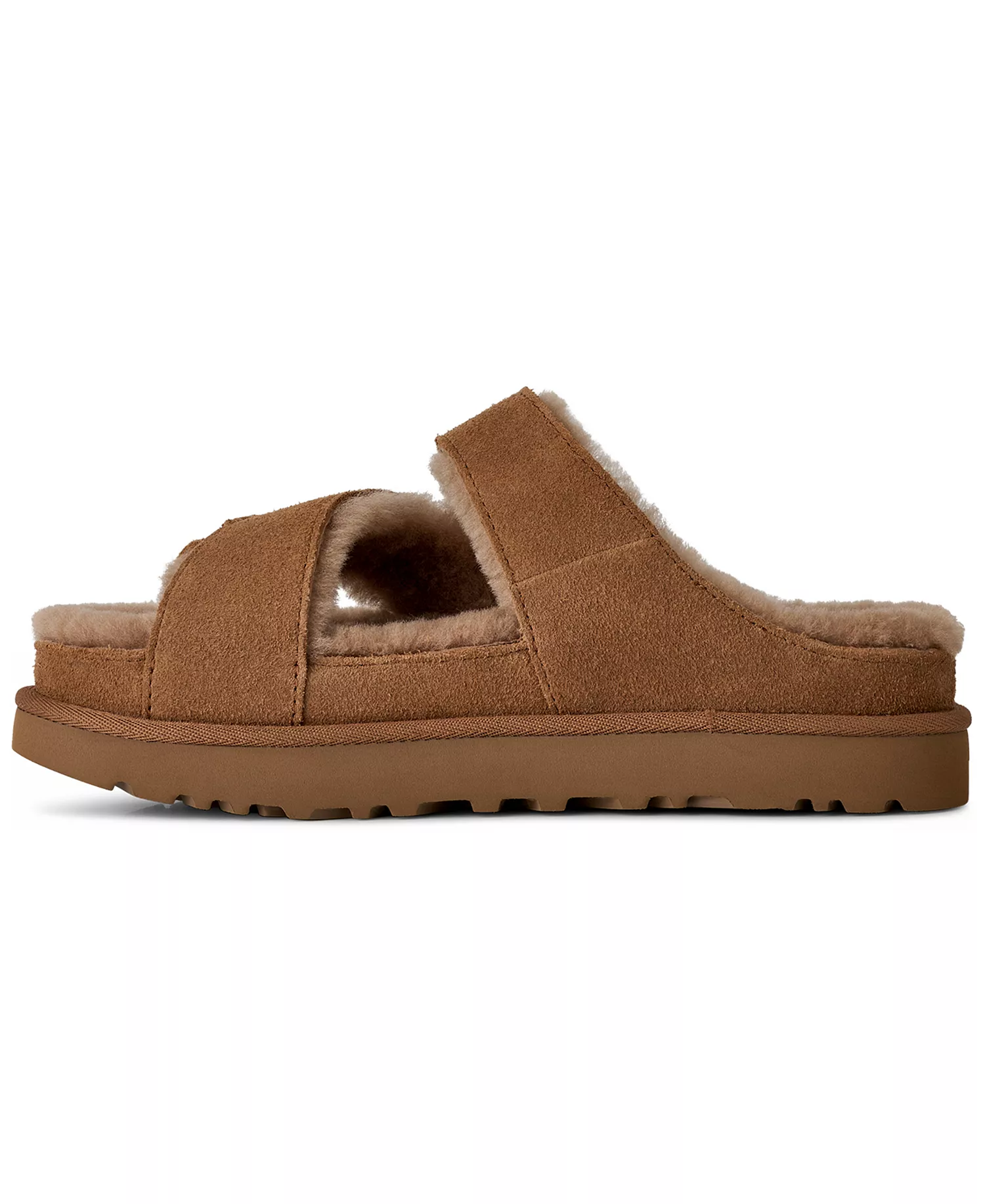 Women's Greenport Cross Strap Open Toe Slide Sandals - Chestnut - 10M