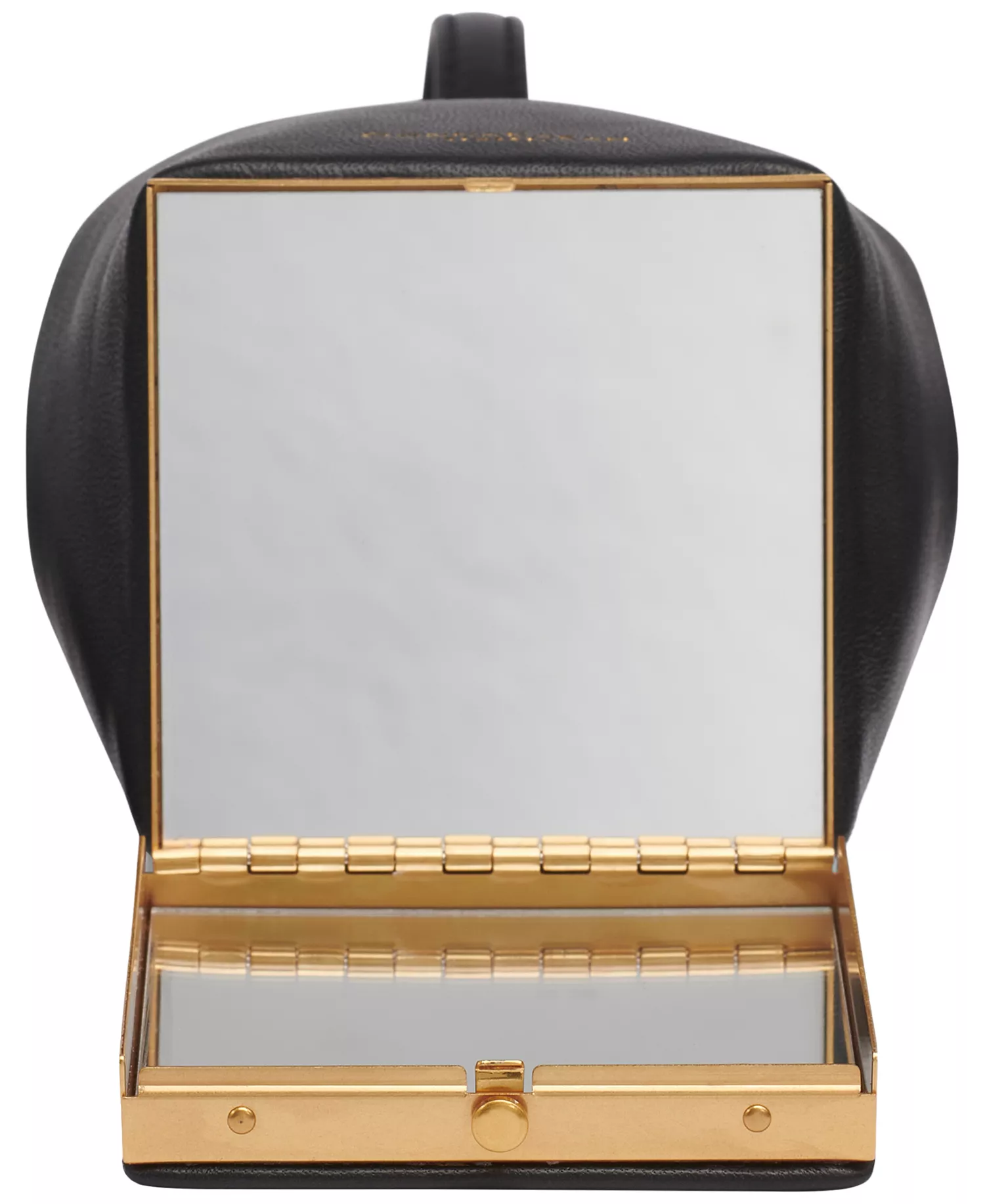 Sisal Mini Leather Clutch Shoulder Bag - Black/Gold - ONE SIZE