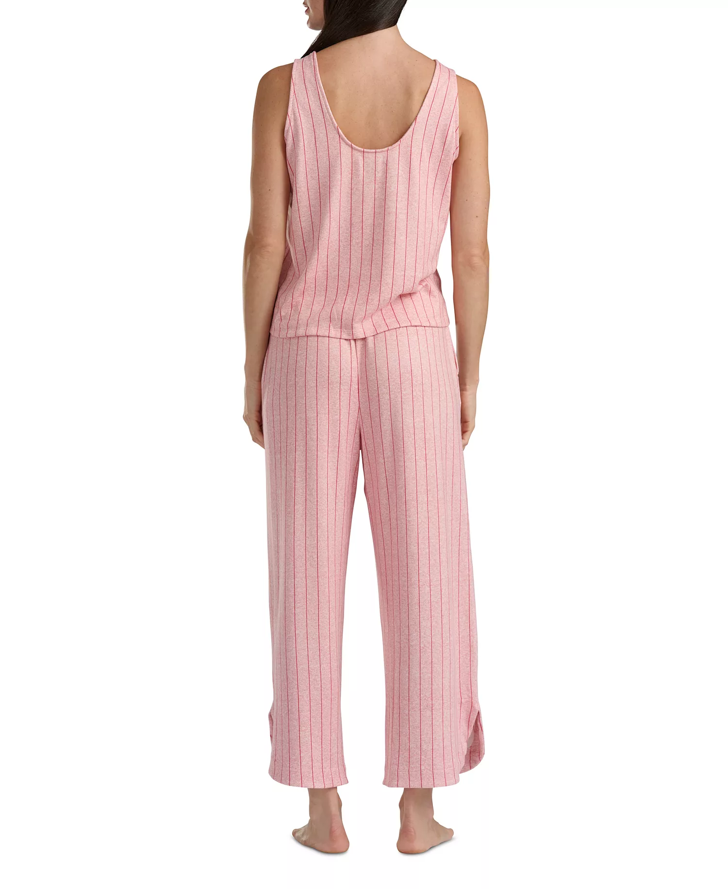 Women's 2-Pc. Tank & Crop Pant Set - Almond Blossom Pinstripe - L