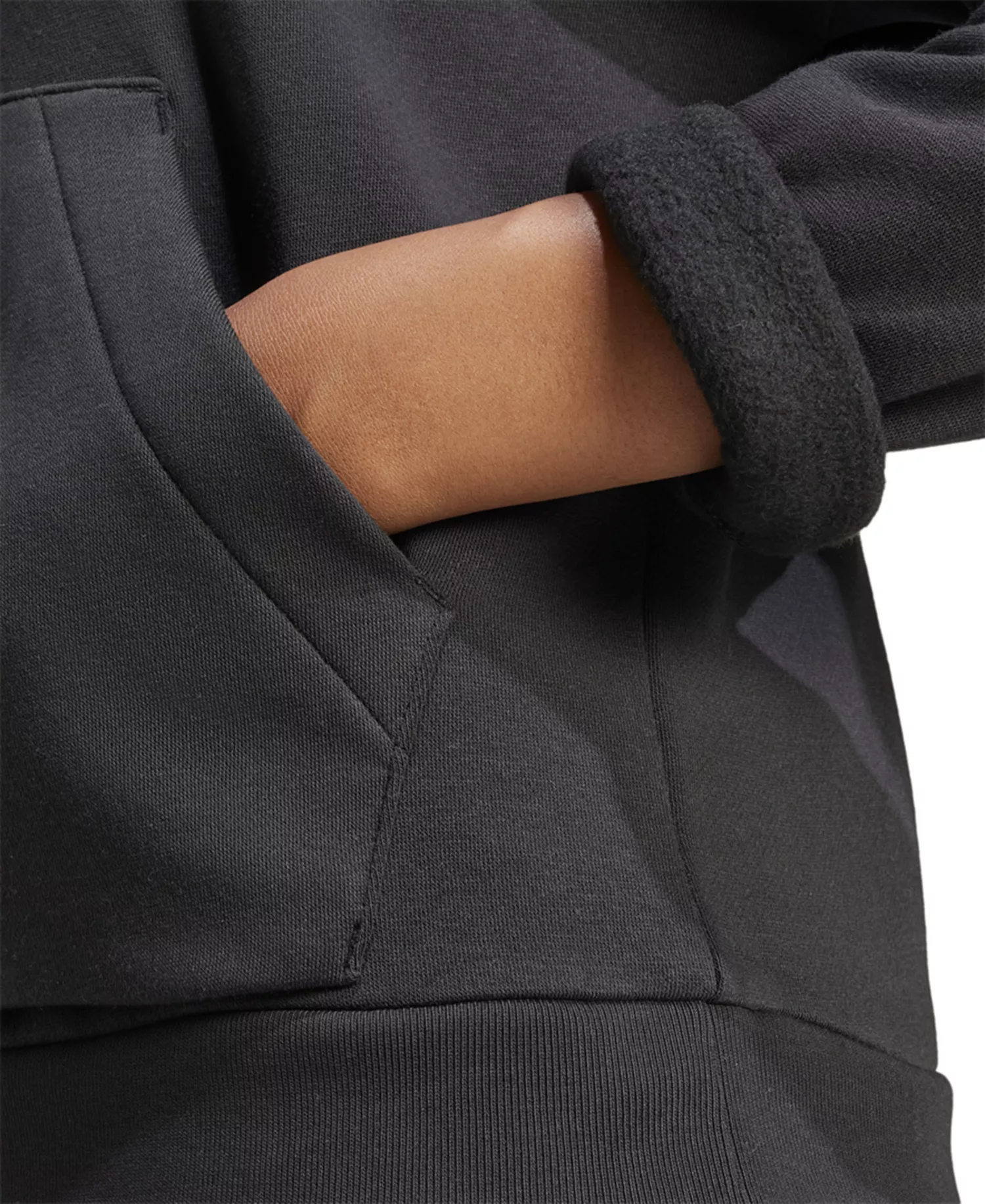 Women's Essentials Long-Sleeve Logo Hoodie - Black/white - 2XL