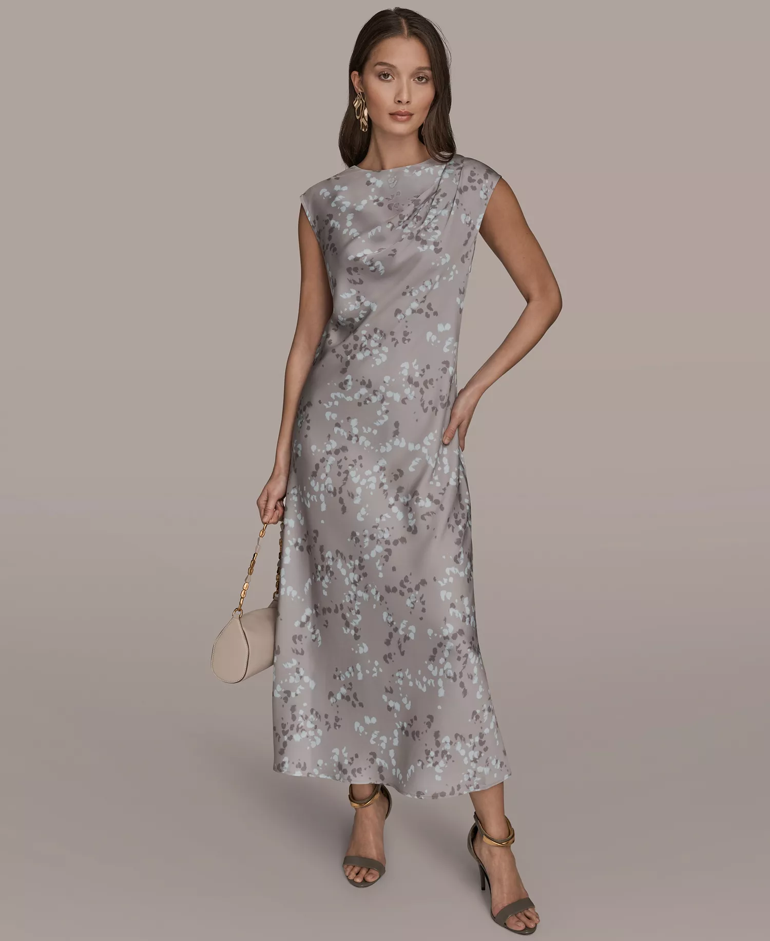 Women's Sleeveless Sheath Dress - Driftwood Combo - L