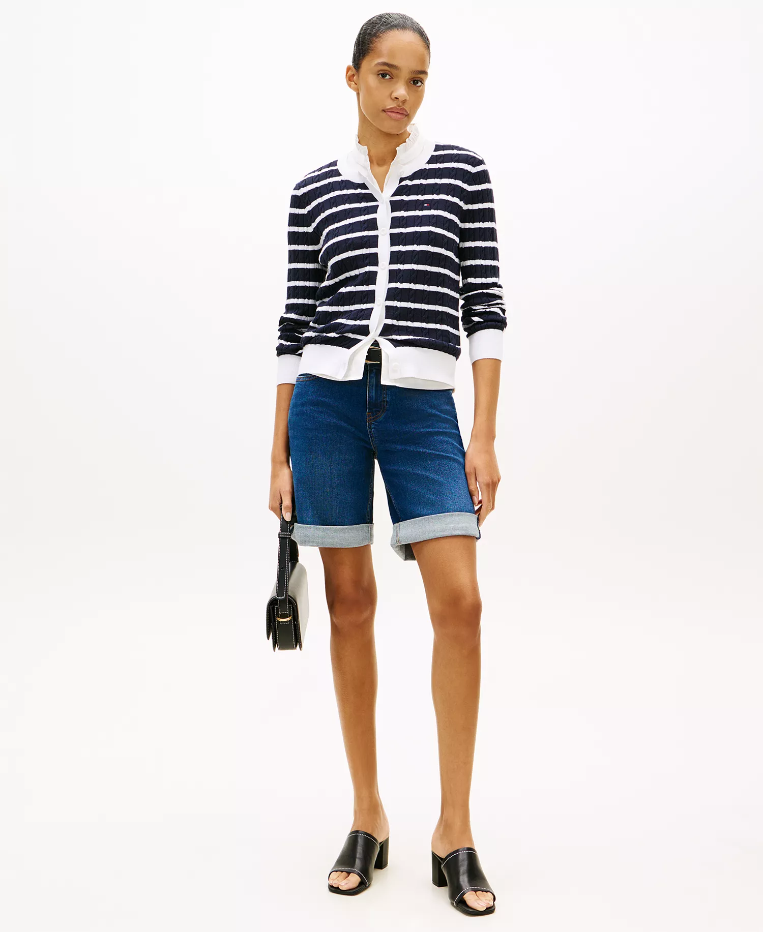 Women's Dark Blue Denim Shorts - Blue - 10