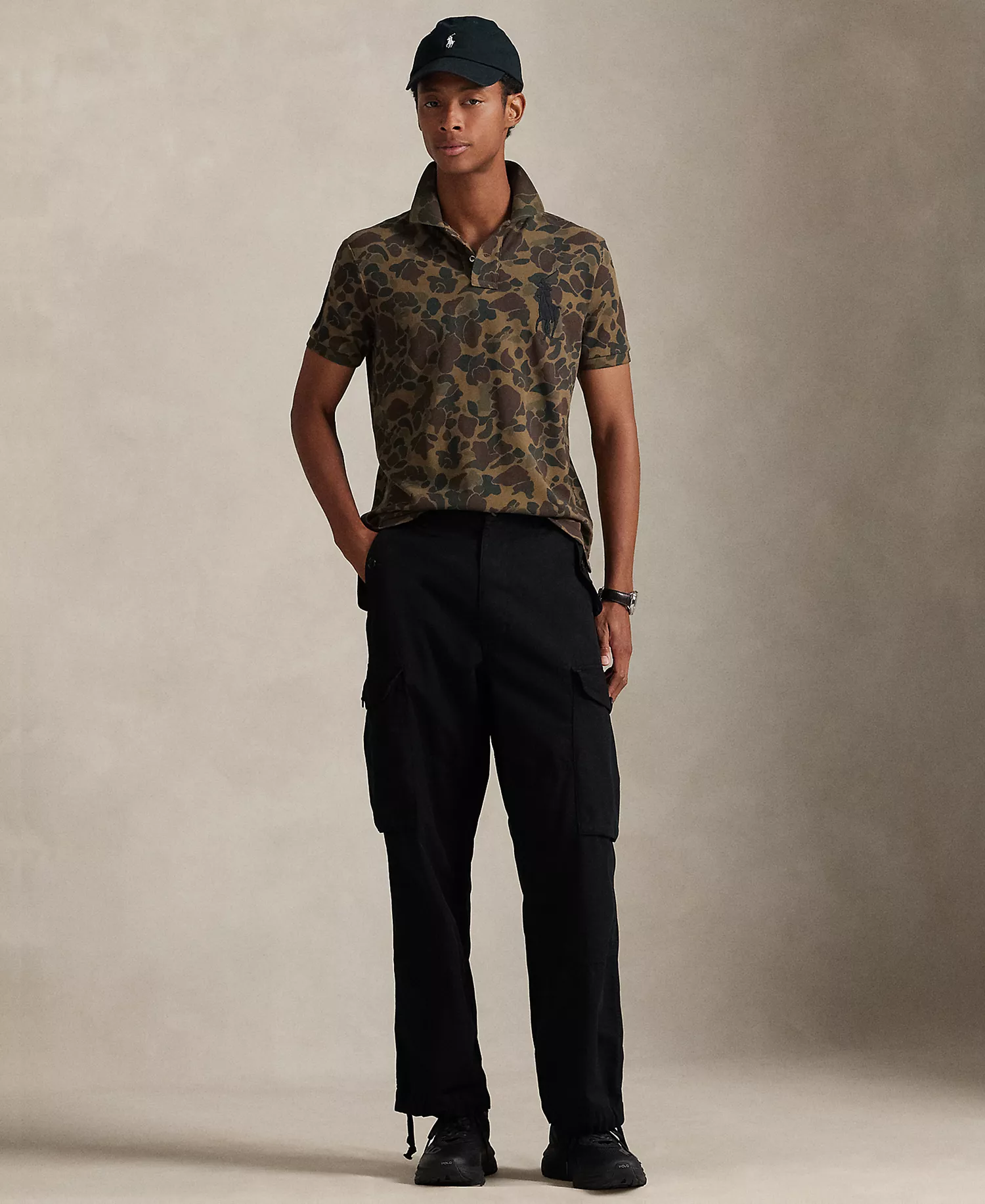 Men's Short Sleeve Animated Polo Shirt - Outdoorsman Camo - XS