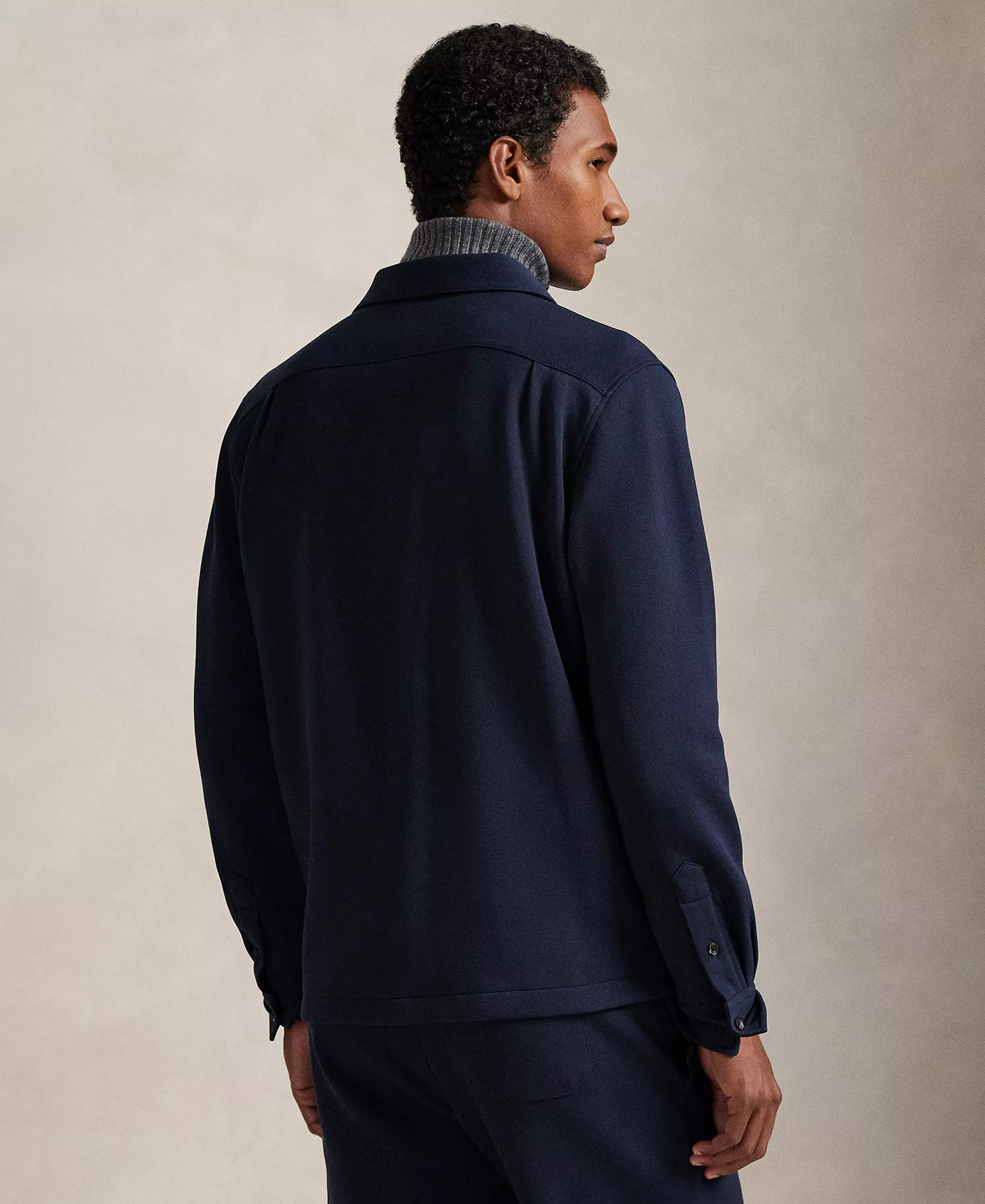 Men's Long-Sleeve Mesh Double Knit Tech Shirt - Aviator Navy - 2XL