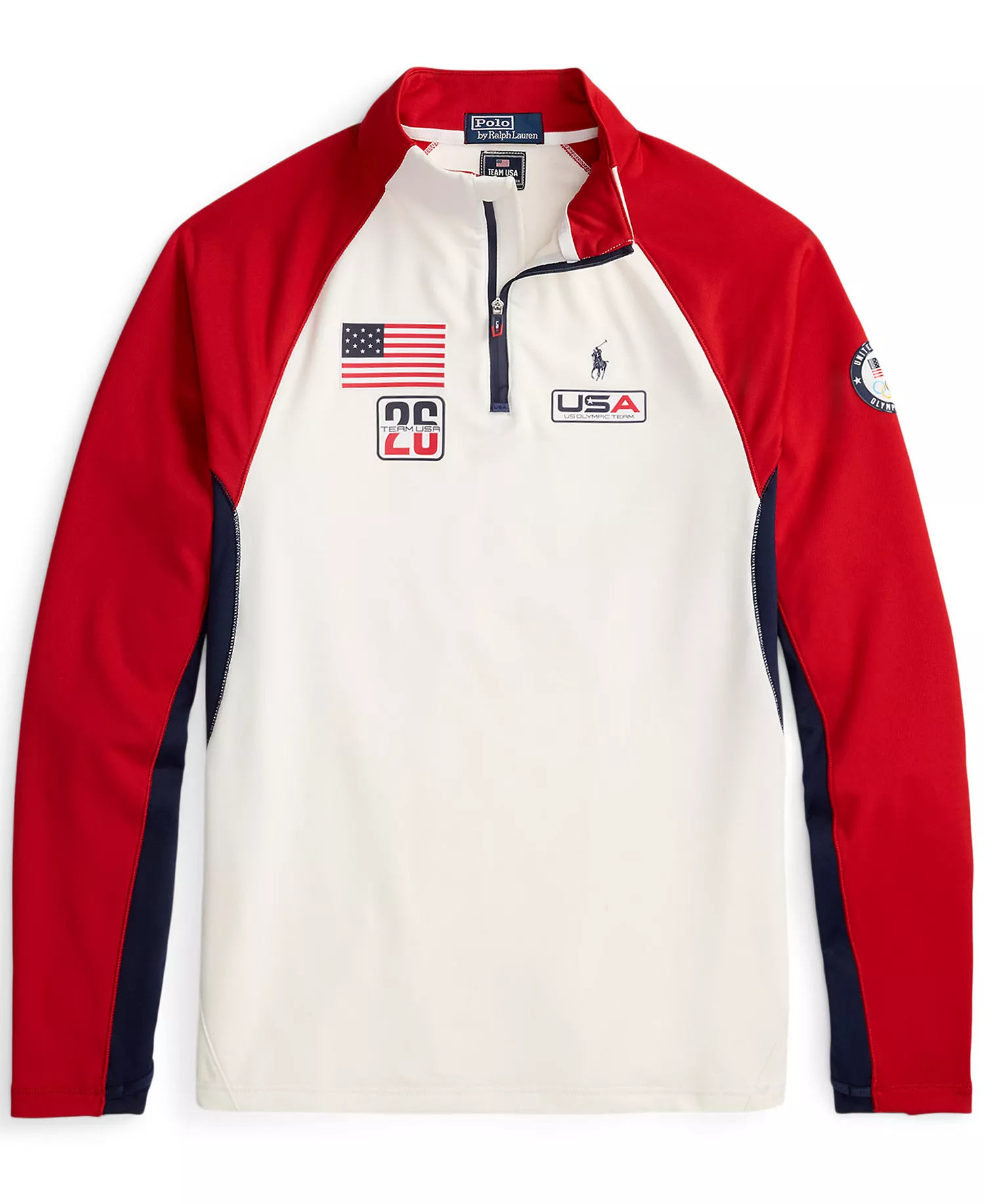 Men's Team USA Stretch Fleece Pullover - Ceramic White Multi - L