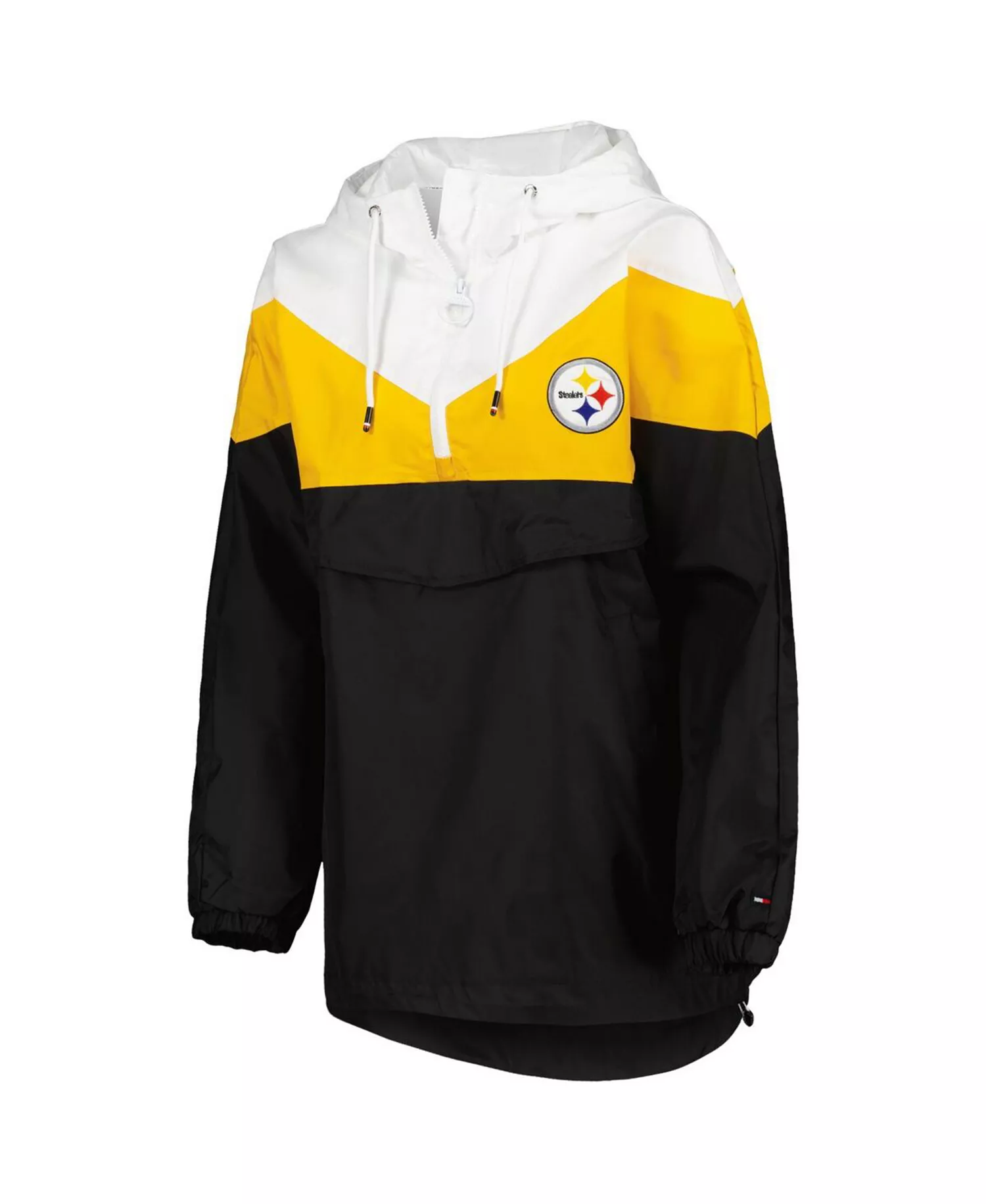 Women's White, Gold Pittsburgh Steelers Staci Half-Zip Hoodie Windbreaker Jacket - White, Gold - M