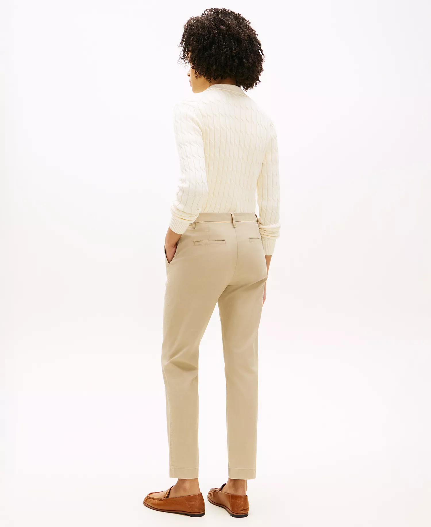 Women's Twill Slim Chino Pants - Beige - 10