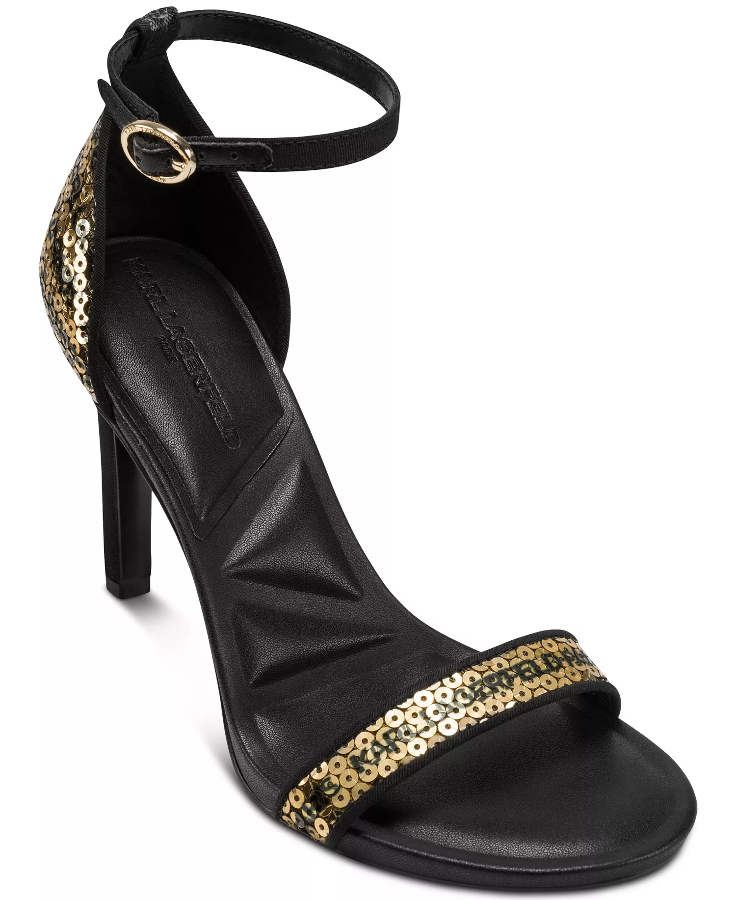 Kenz Logo Sequin Dress Sandals - Gold/ Black - 10
