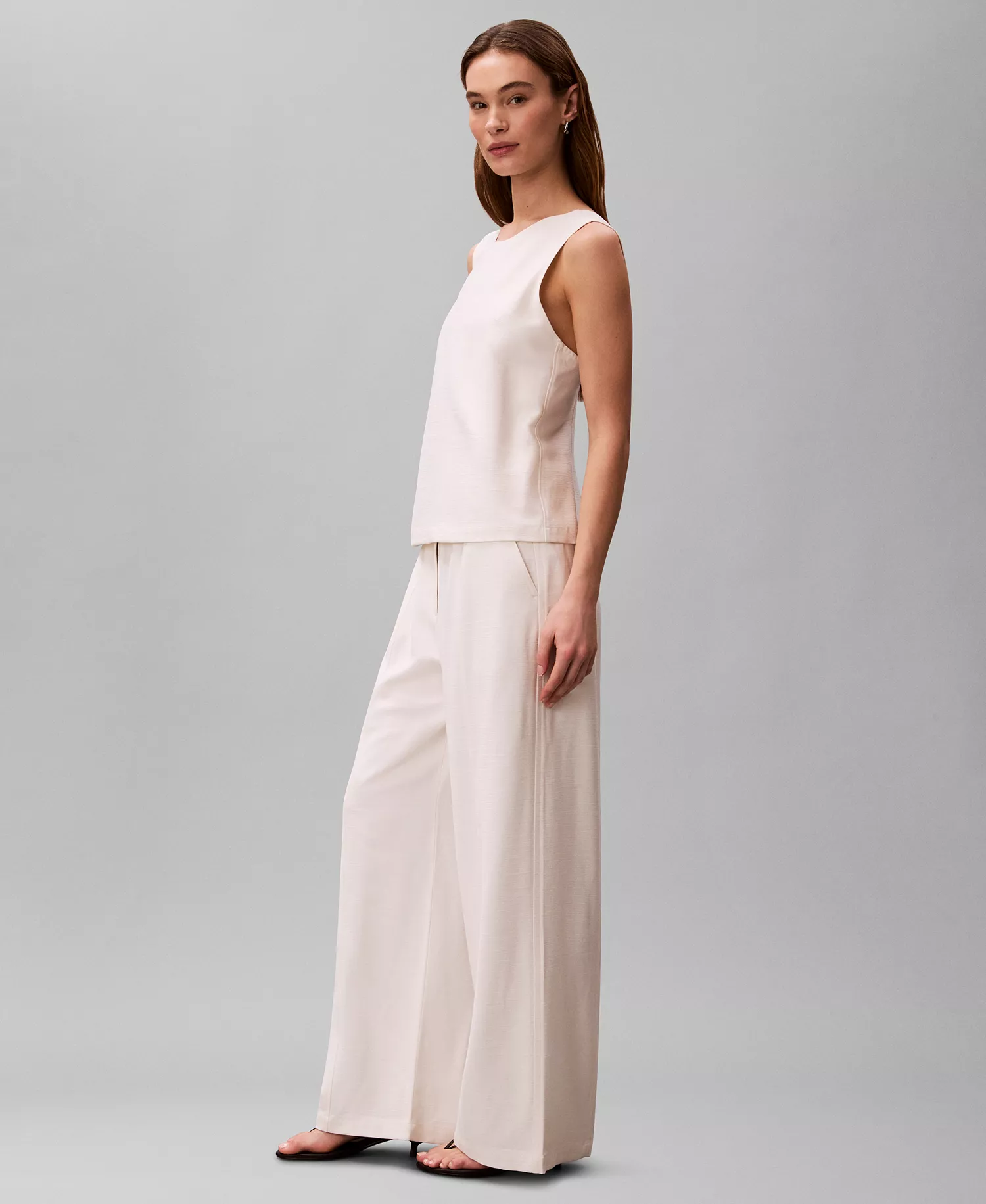 Women's Textured High Rise Pants - Tofu - 10