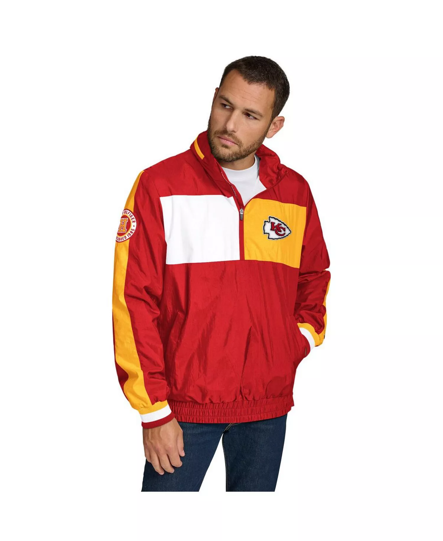 Men's Red Kansas City Chiefs Gael Lightweight Half-Zip Hoodie Jacket - Red - L