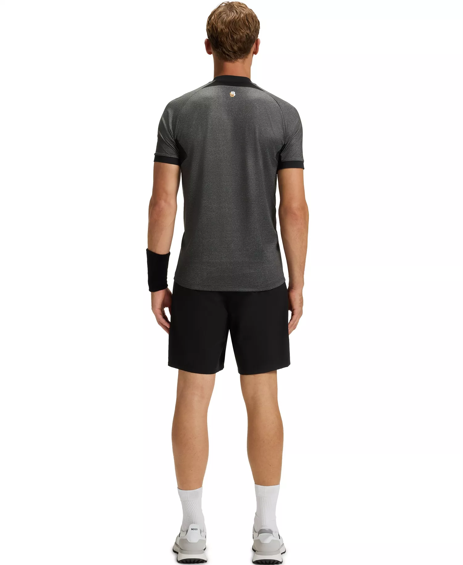 Men's Jersey Zip-Neck Slim-Fit Polo Shirt - Black - 2XL