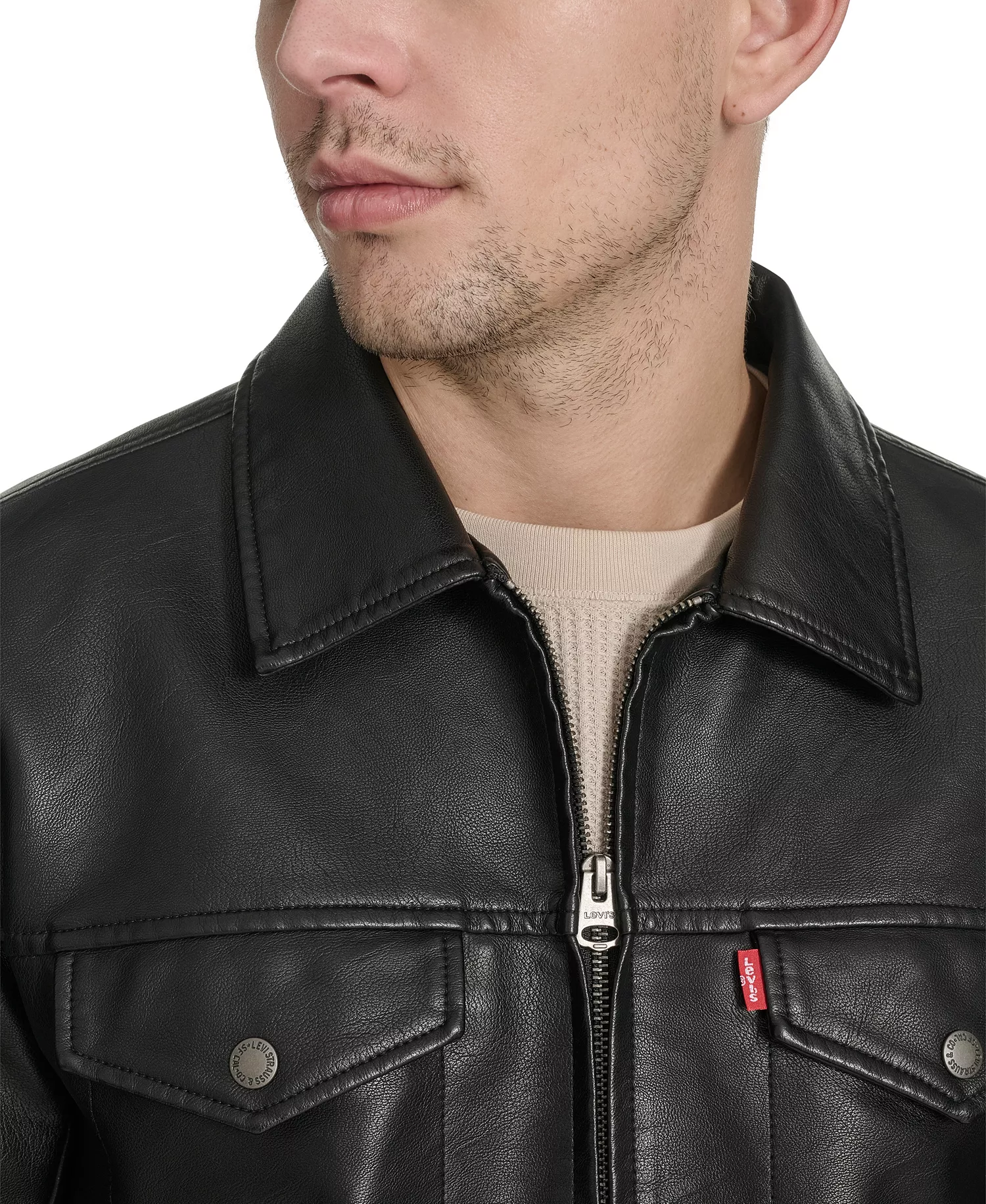 Men's Classic-Fit Trucker Jacket - Black - 2XL
