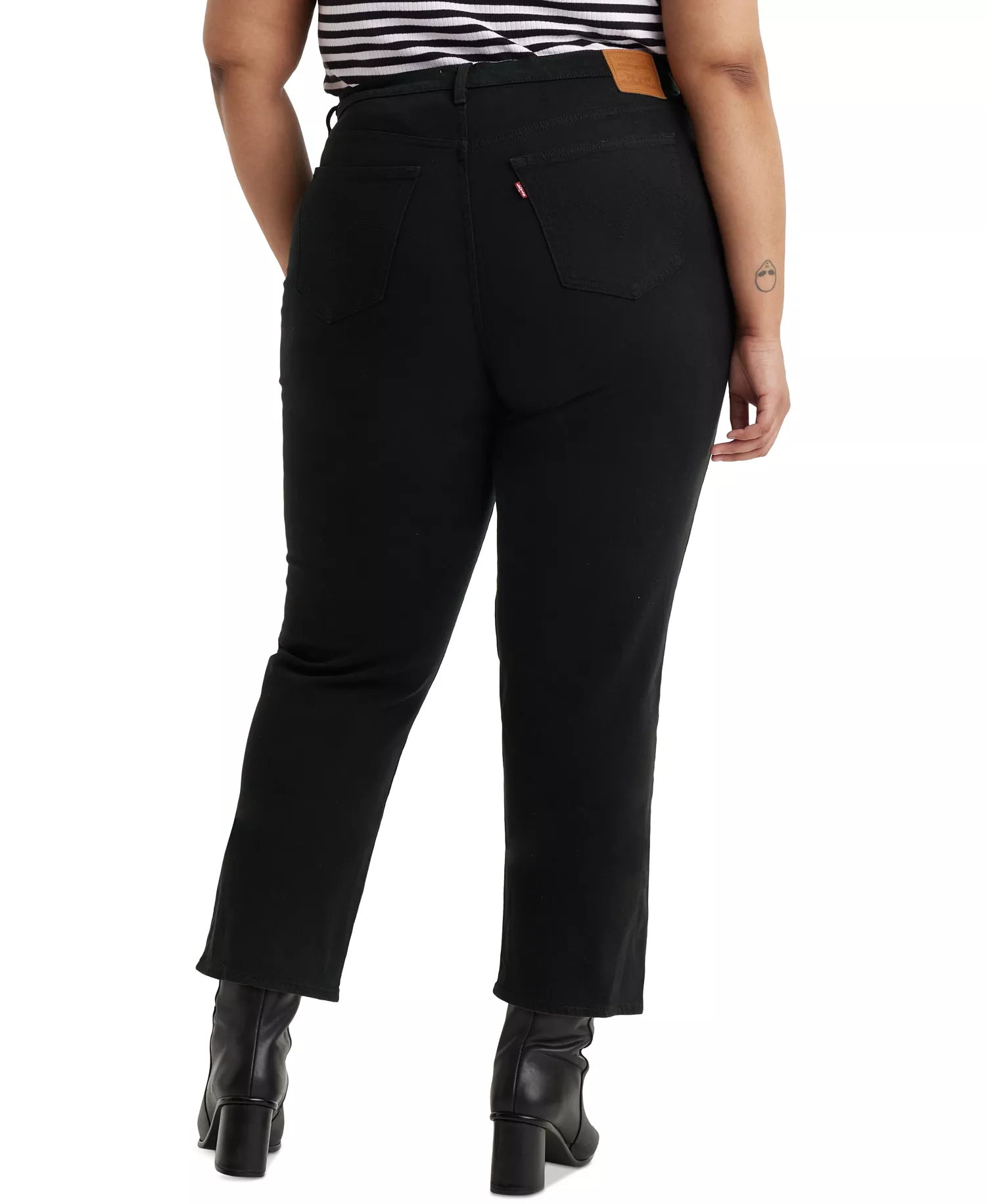 Plus Size Wedgie High-Rise Straight-Leg Jeans  - Black Sprout - 14W