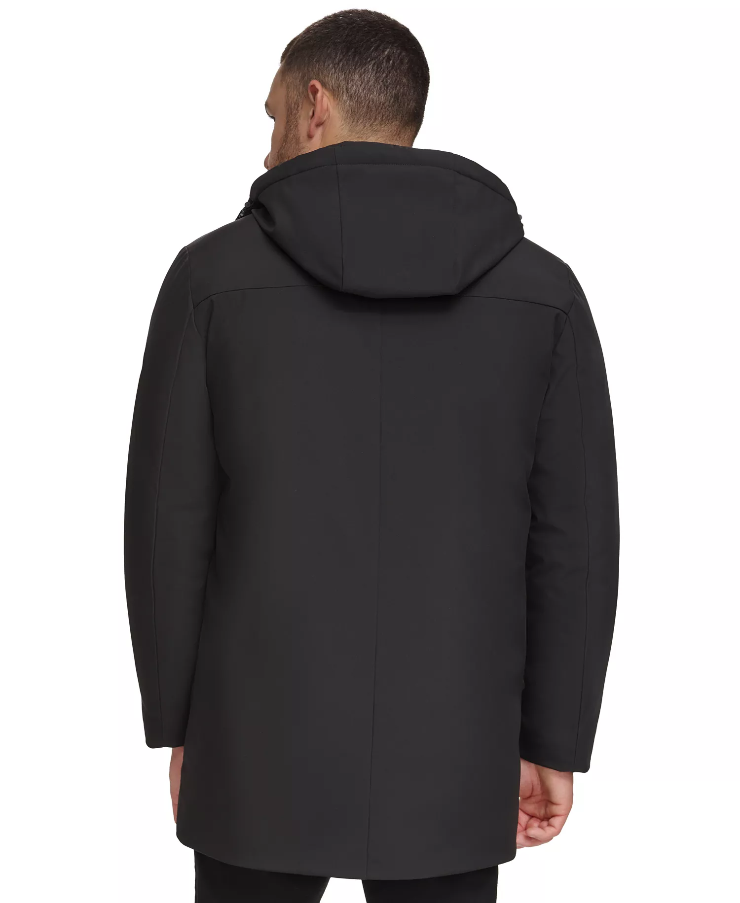 Men's Flextech Stretch Water-Resistant Hooded Stadium Jacket - Black - S