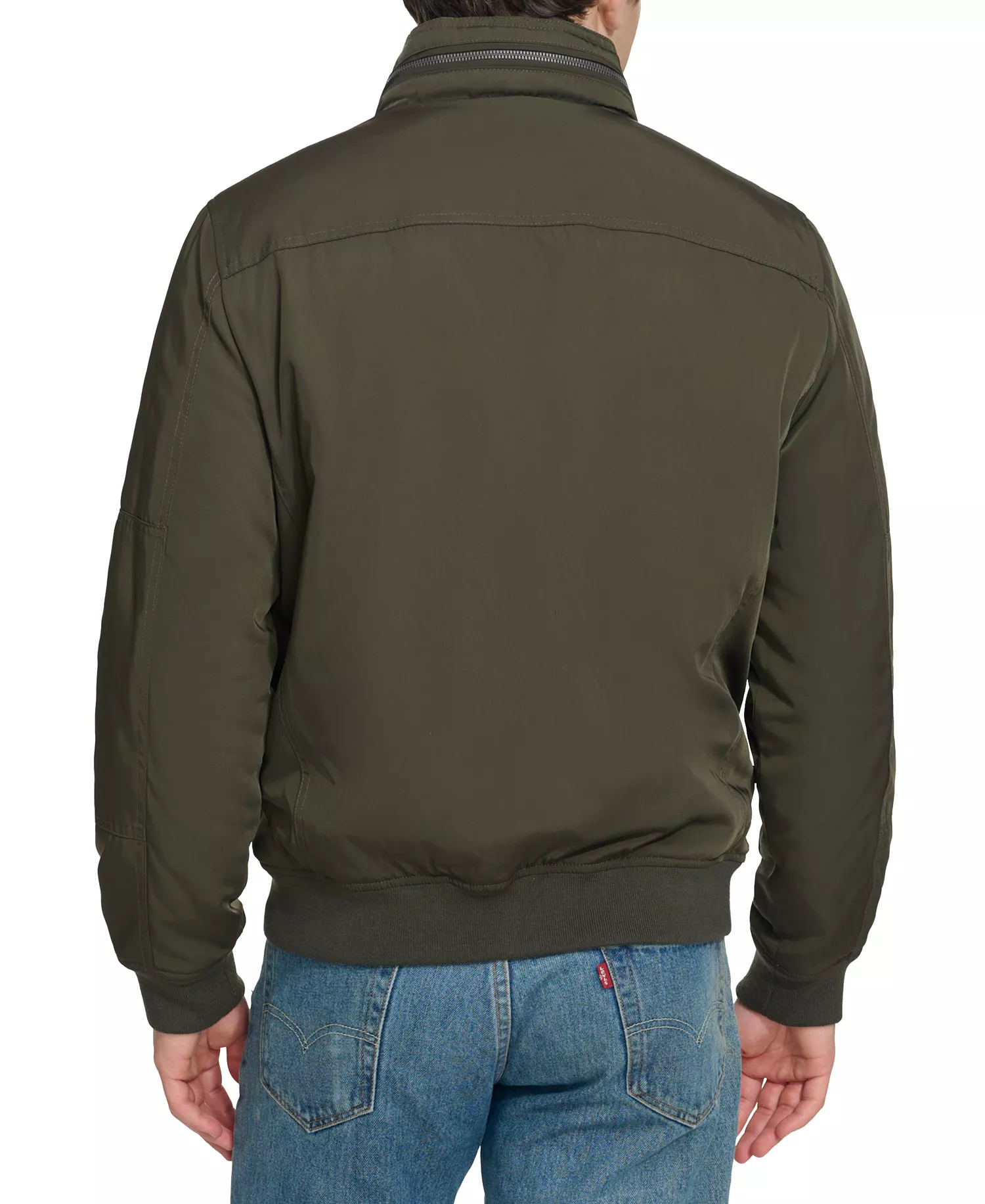 Men's Twill Stand-Collar Jacket - Army Green - 2XL