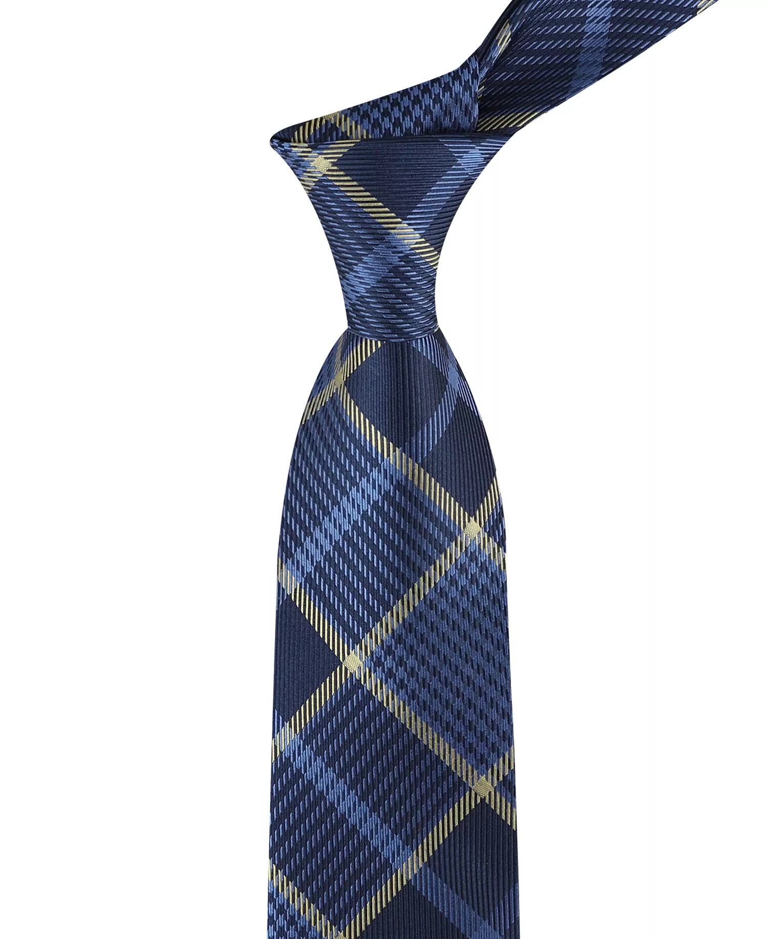 Men's Graydon Plaid Pattern Tie - Navy/yellow - ONE SIZE