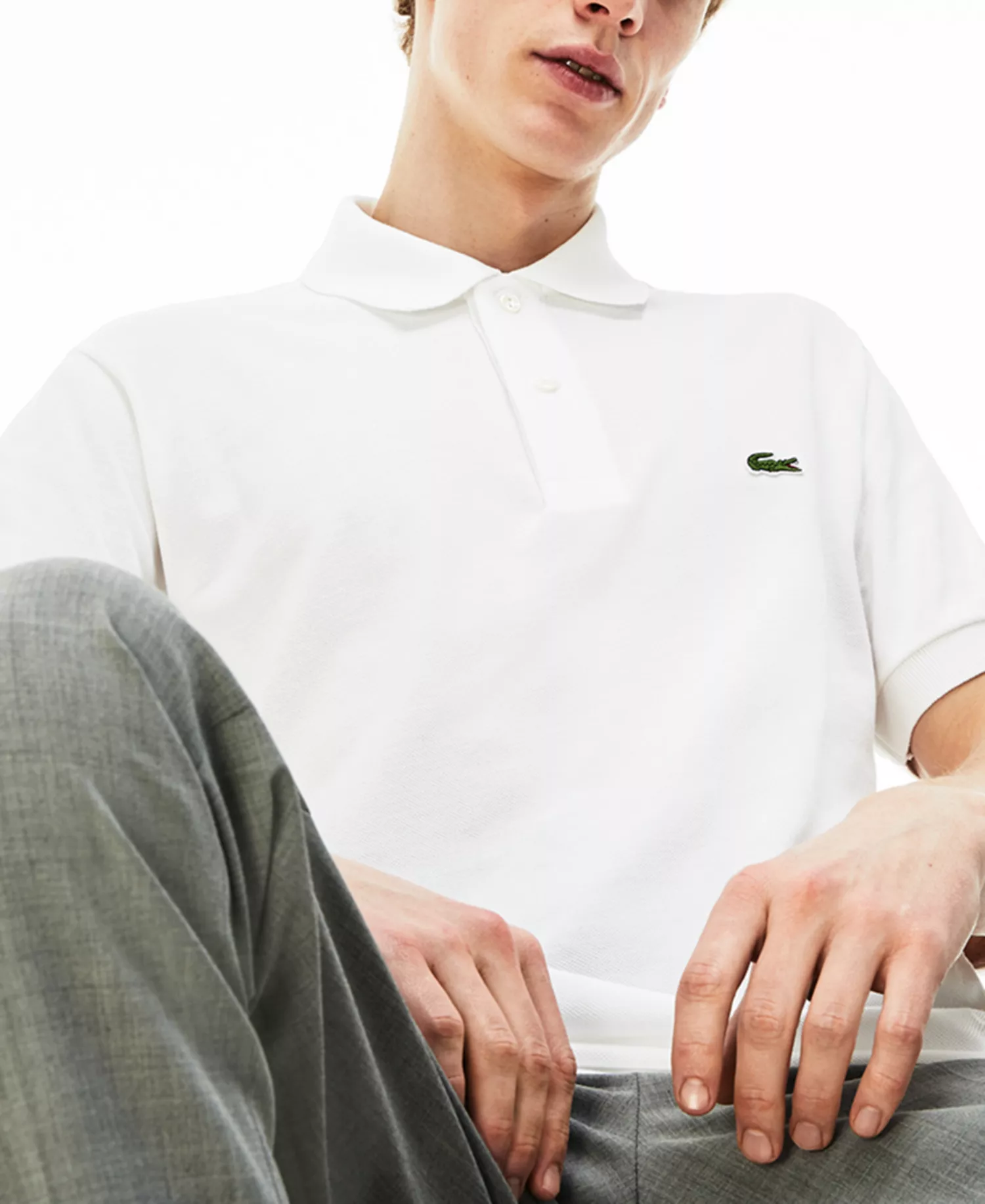 Men's L.12.12 Classic-Fit Short-Sleeve Piqué Polo Shirt - 001 - White - 2XL