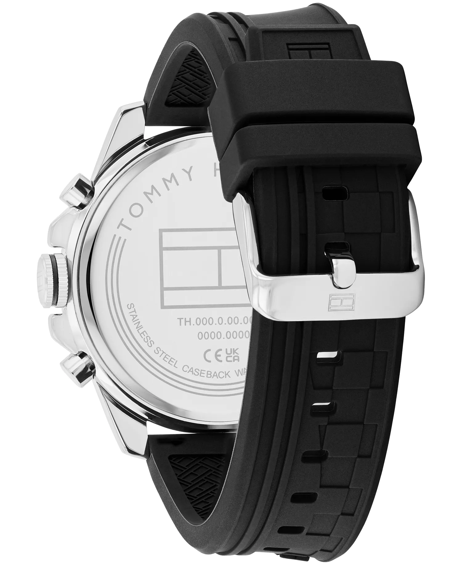 Men's Quartz Black Silicone Watch 46mm - Black - 46