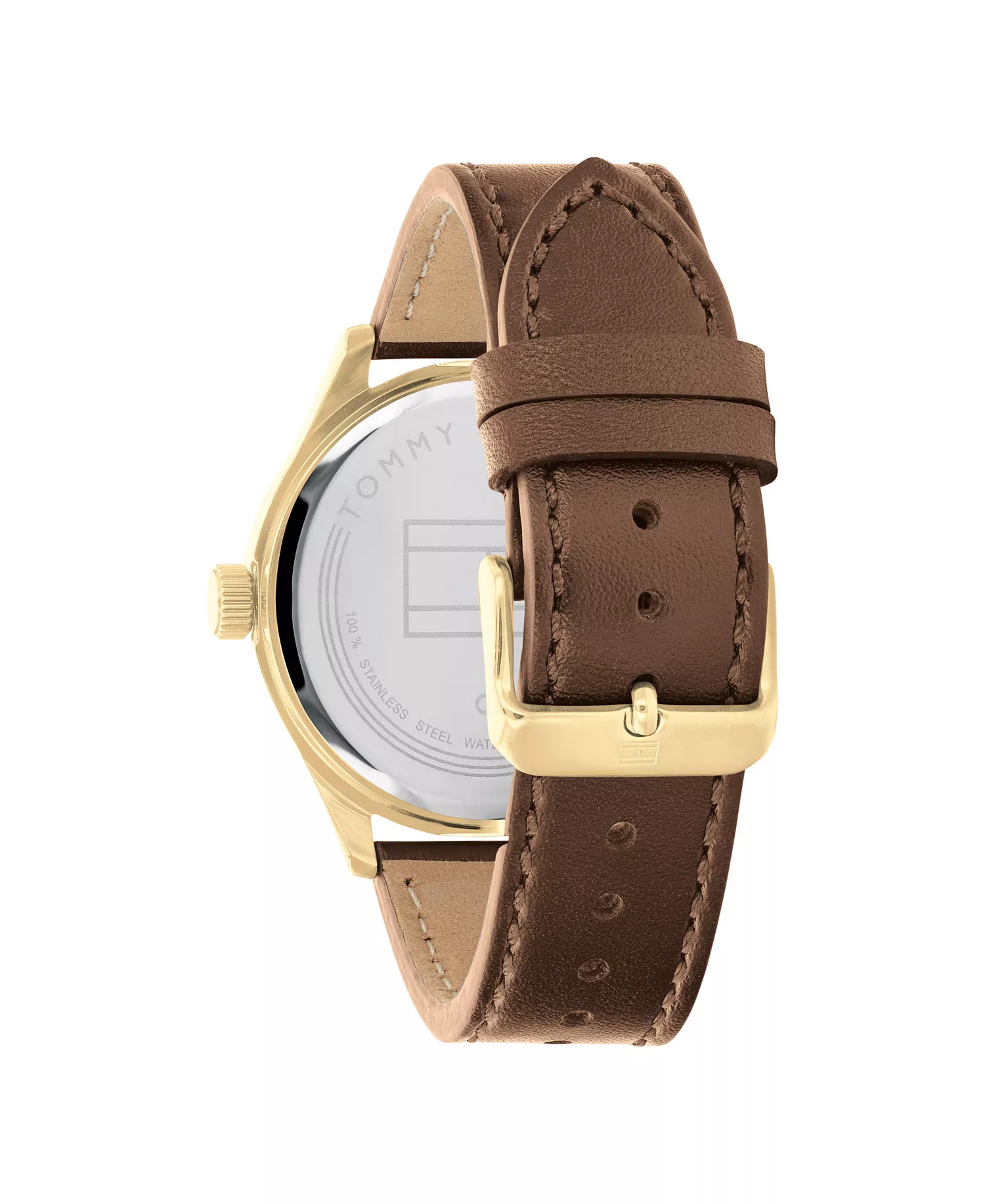 Men's Brown Leather Strap Watch 38mm - Brown - No Size