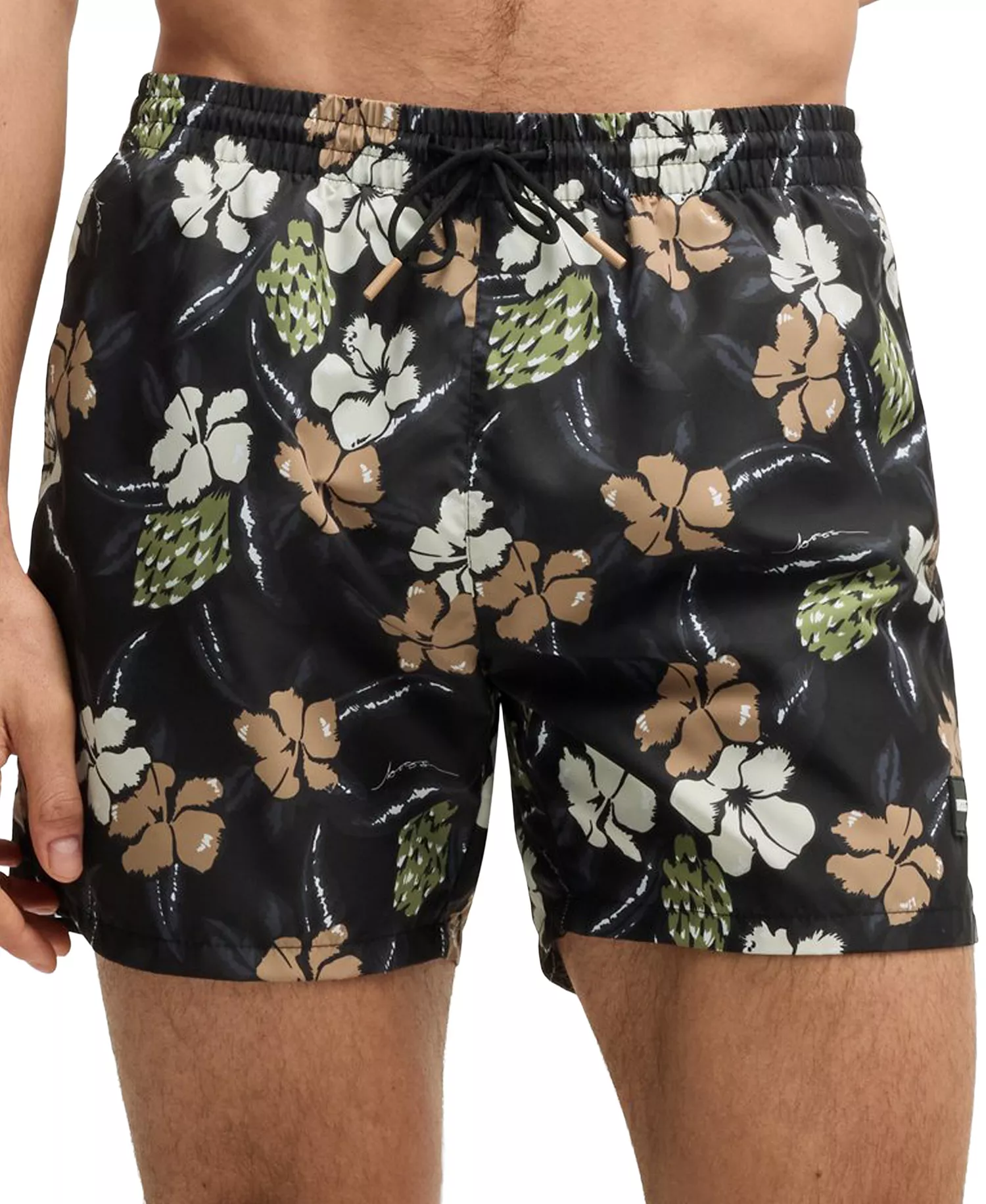 Men's Quick-Dry All-Over Print Swim Shorts - Dark Black - 2XL