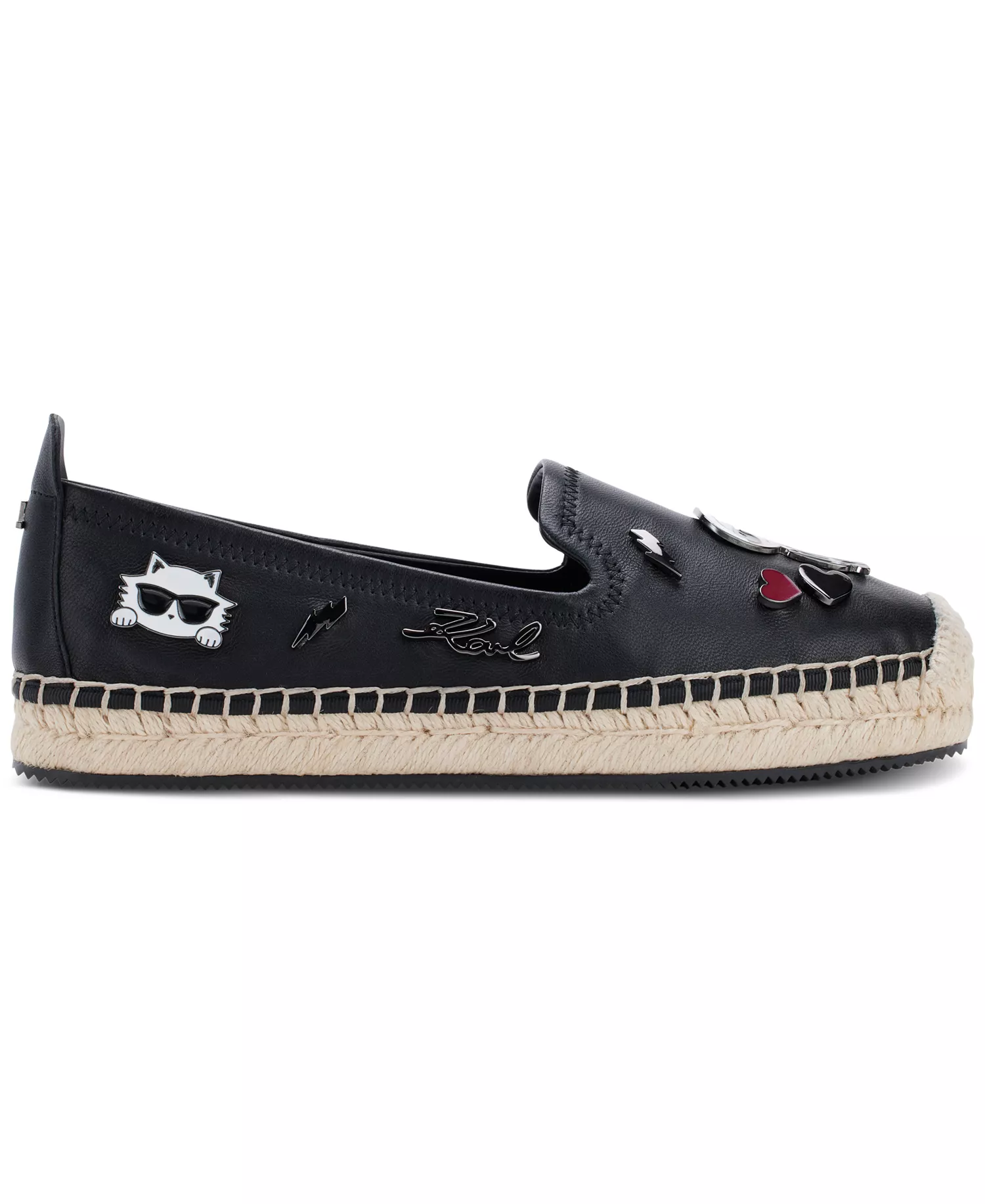 Women's Michaela Embellished Slip-On Espadrille Flats - Black - 10M