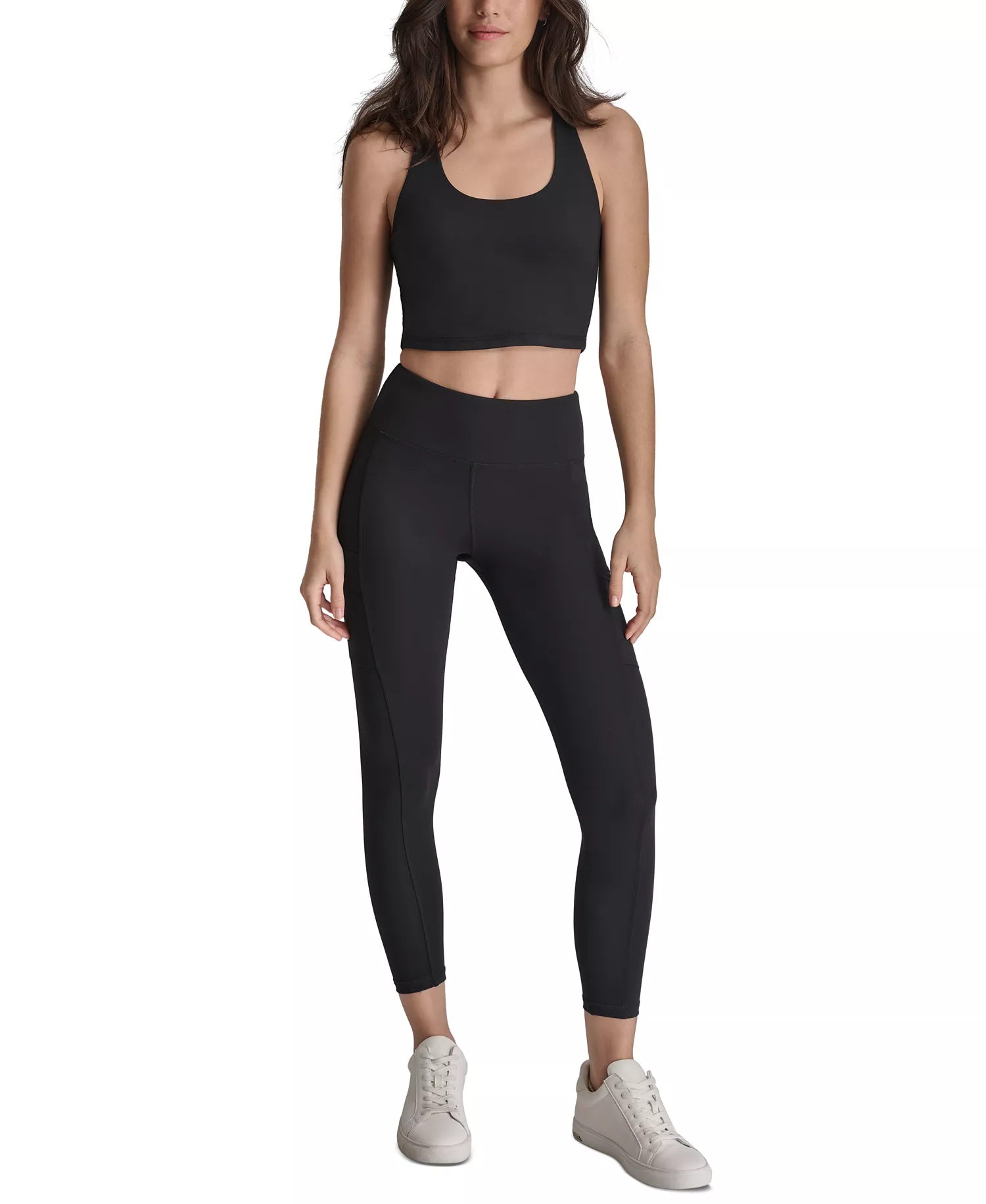 Women's High-Waisted 7/8 Cargo Leggings - Black - XS