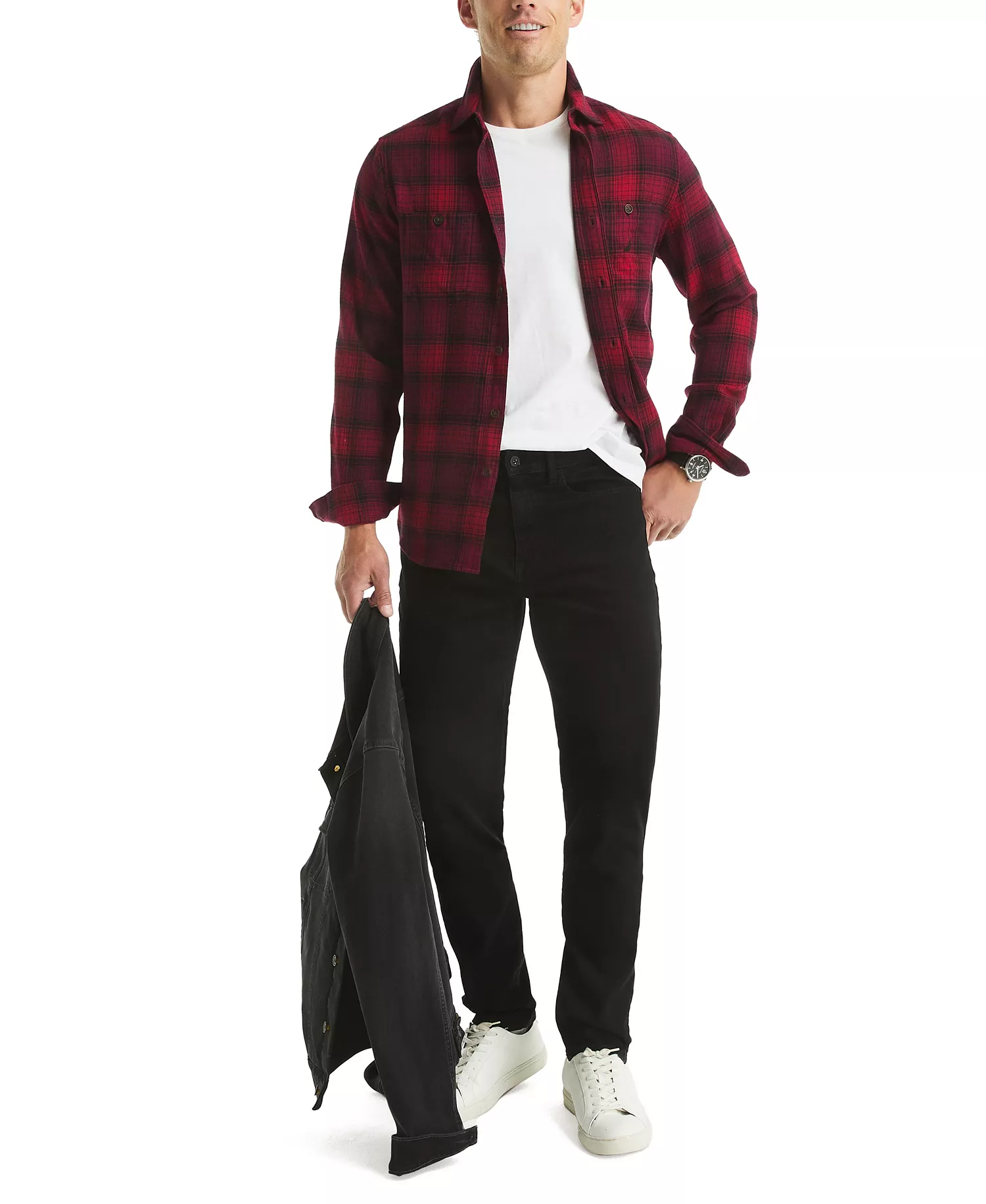 Men's Plaid Long Sleeve Shirt - Rio Red - S