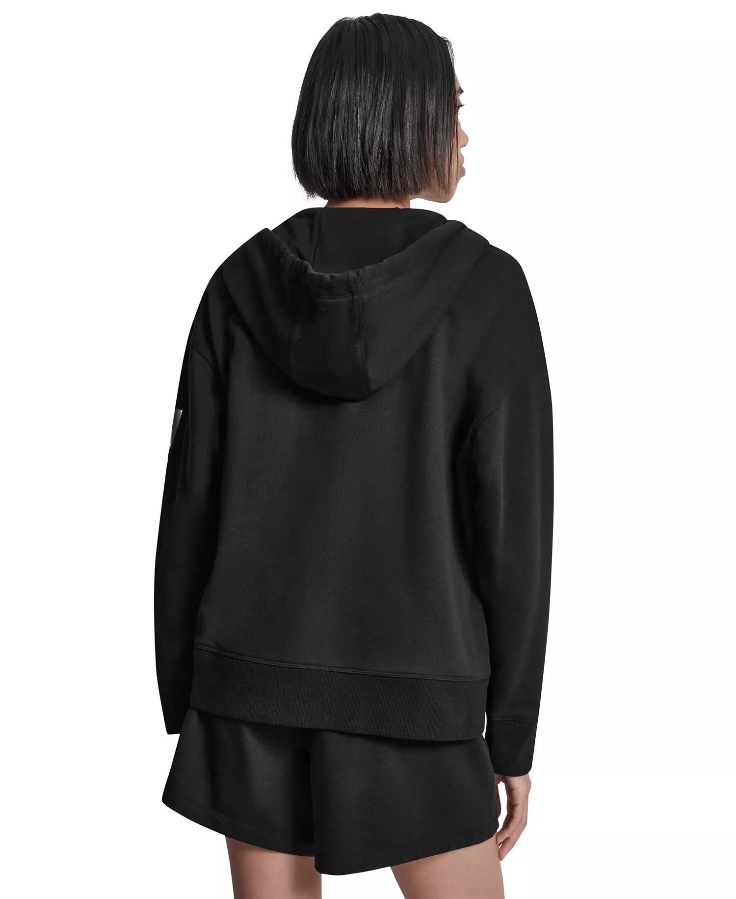 Women's Regular-Fit Full Zip Hoodie - Black/silver - L