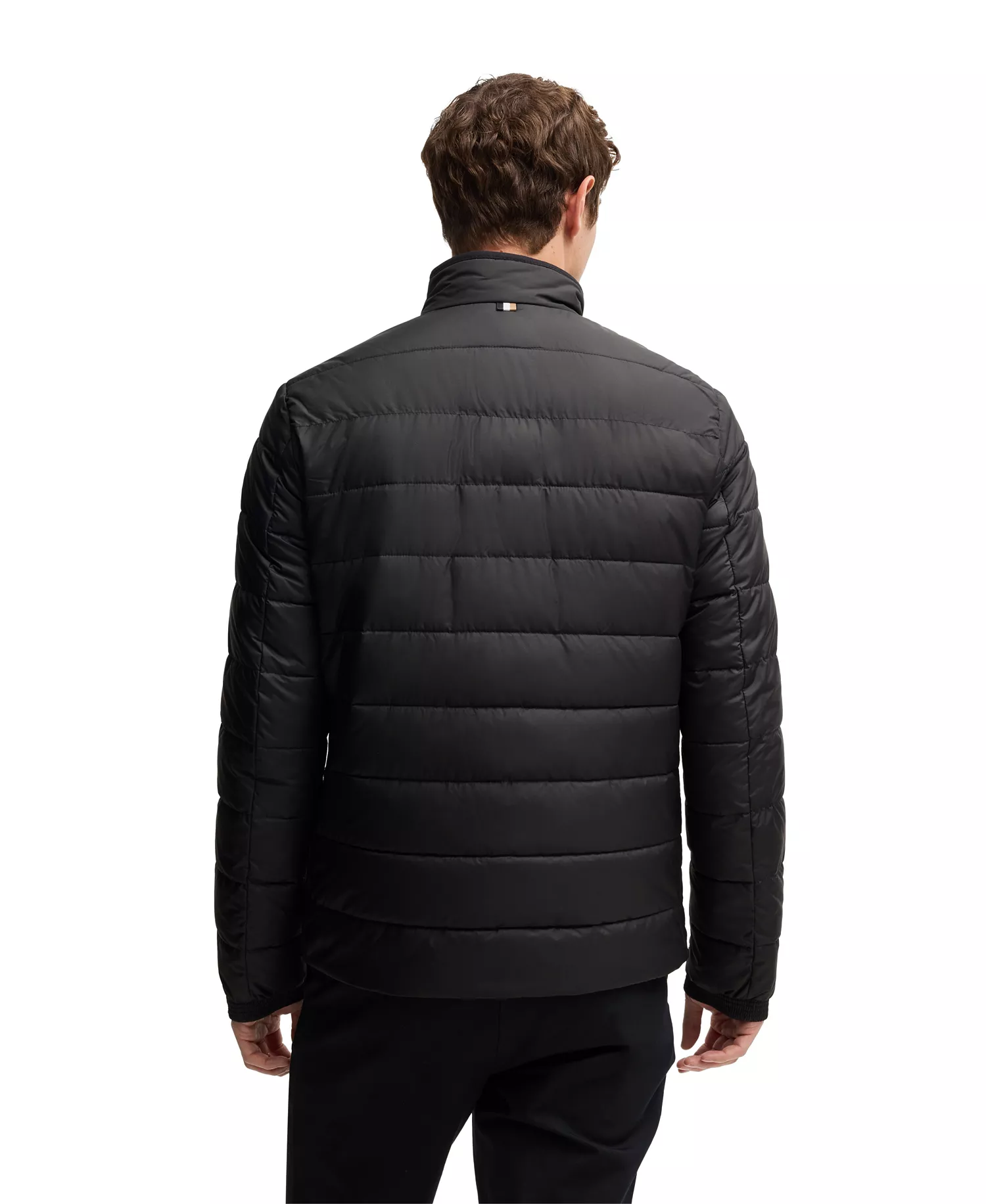 Men's Water-Repellent Logo Detail Jacket - Black - 36R