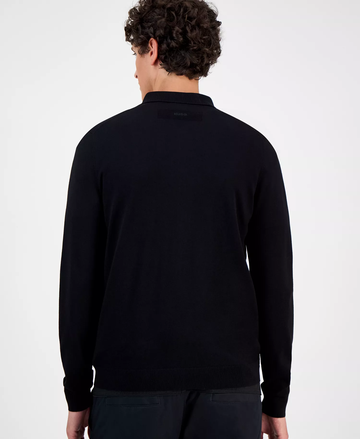 Men's San Jean Full Zip Collared Cardigan - Black - 2XL