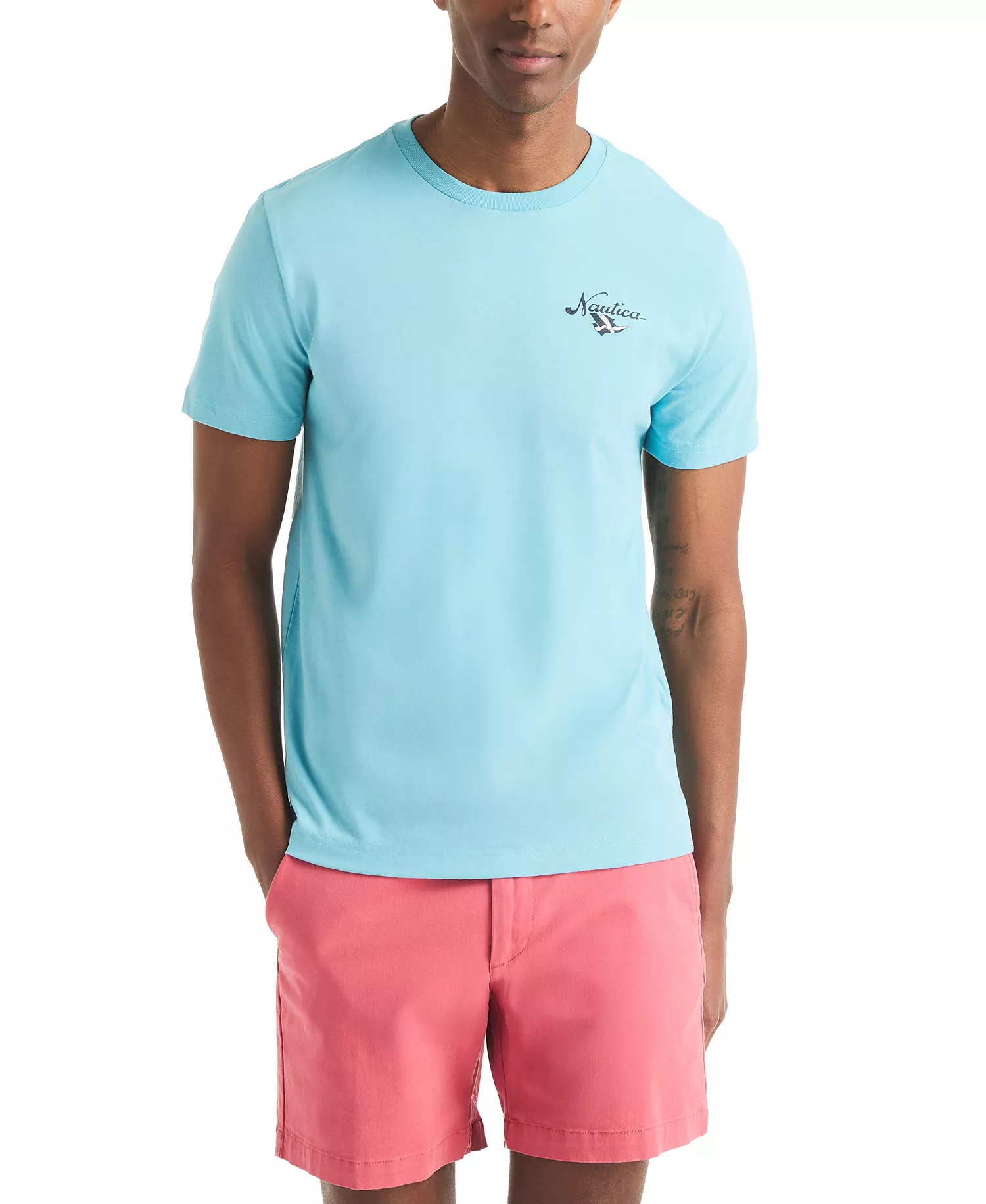 Men's Awesome World Logo Graphic T-Shirt - Milky Blue - 2XL