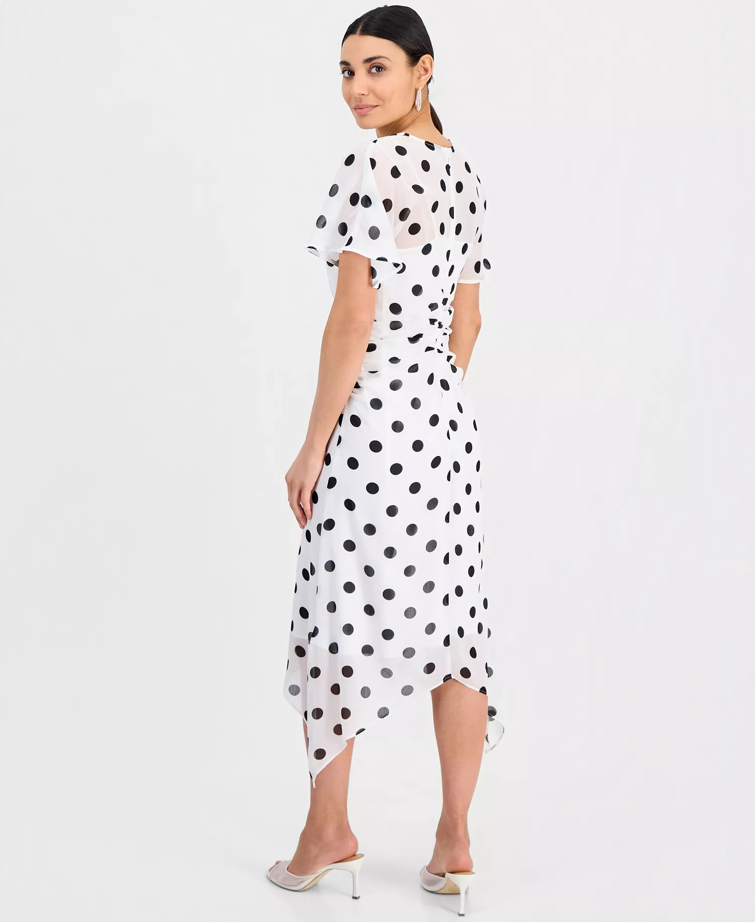 Flutter Sleeve Maxi Dress, Macy's Exclusive  - Alia Dots - P/L