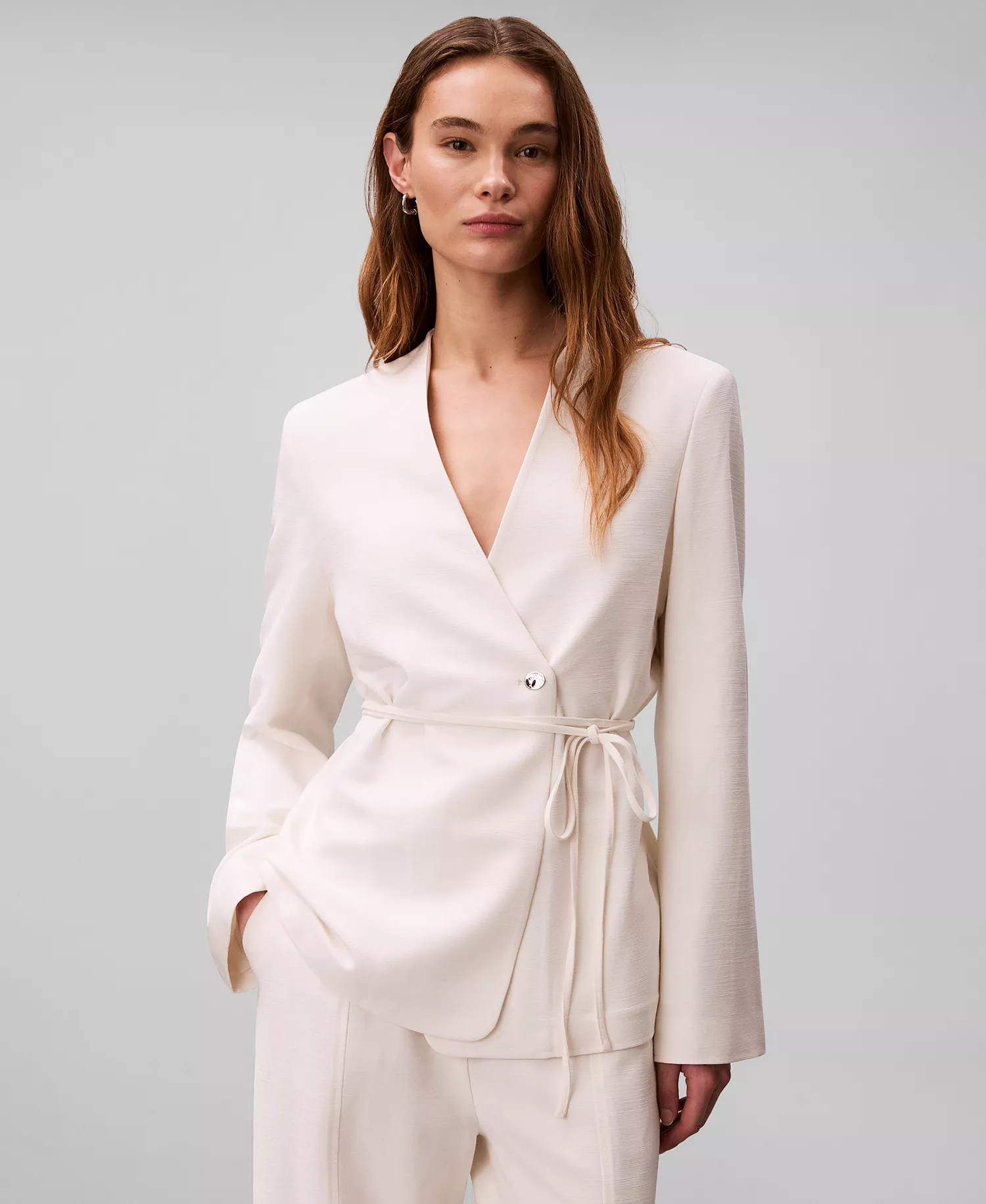 Women's Single-Button Blazer - Tofu - L