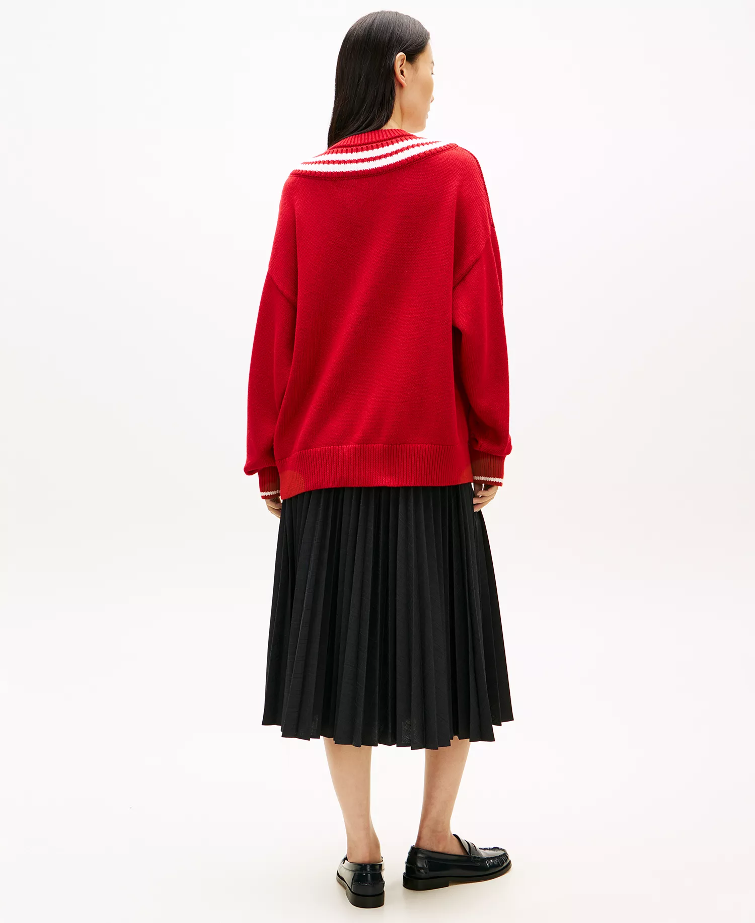 Women's Varsity Cricket Crew Neck Sweater - Medium Red - L