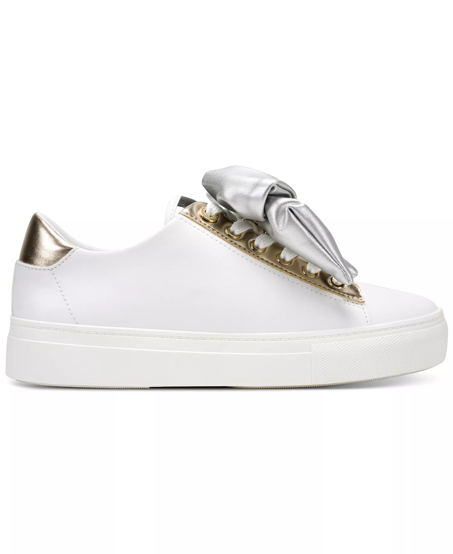 Women's Claudette Bow Lace-Up Sneakers - Bright White/Silver - 10