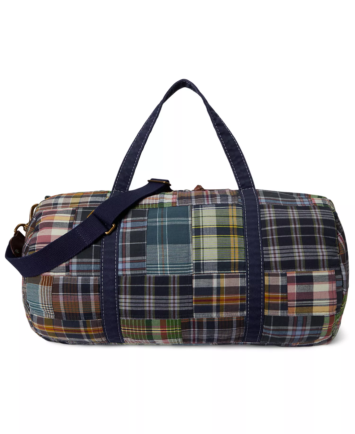 Men's Patchwork Madras Canvas Duffel Bag - Navy Multi - ONE SIZE