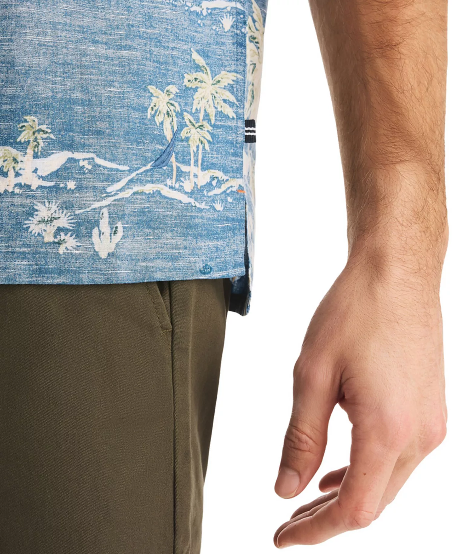 Men's Short-Sleeve Camp-Collar Shirt - Blue Stern - L